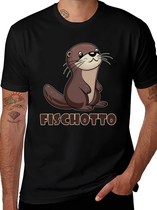 Fischotto Otter Graphic Tee - Black T-Shirt