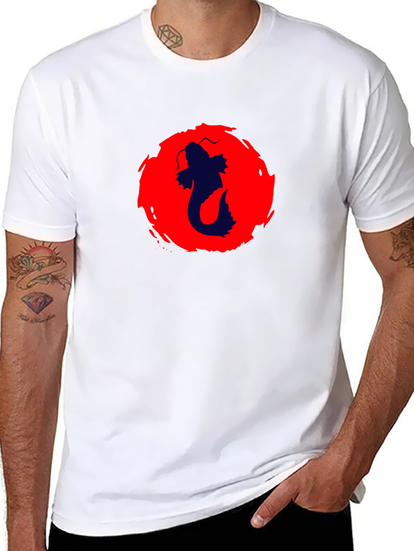 Koi Fish Graphic Black T-Shirt