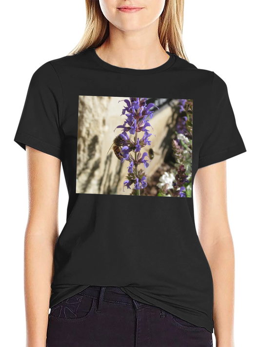 Bee on Lavender Flower Graphic Tee