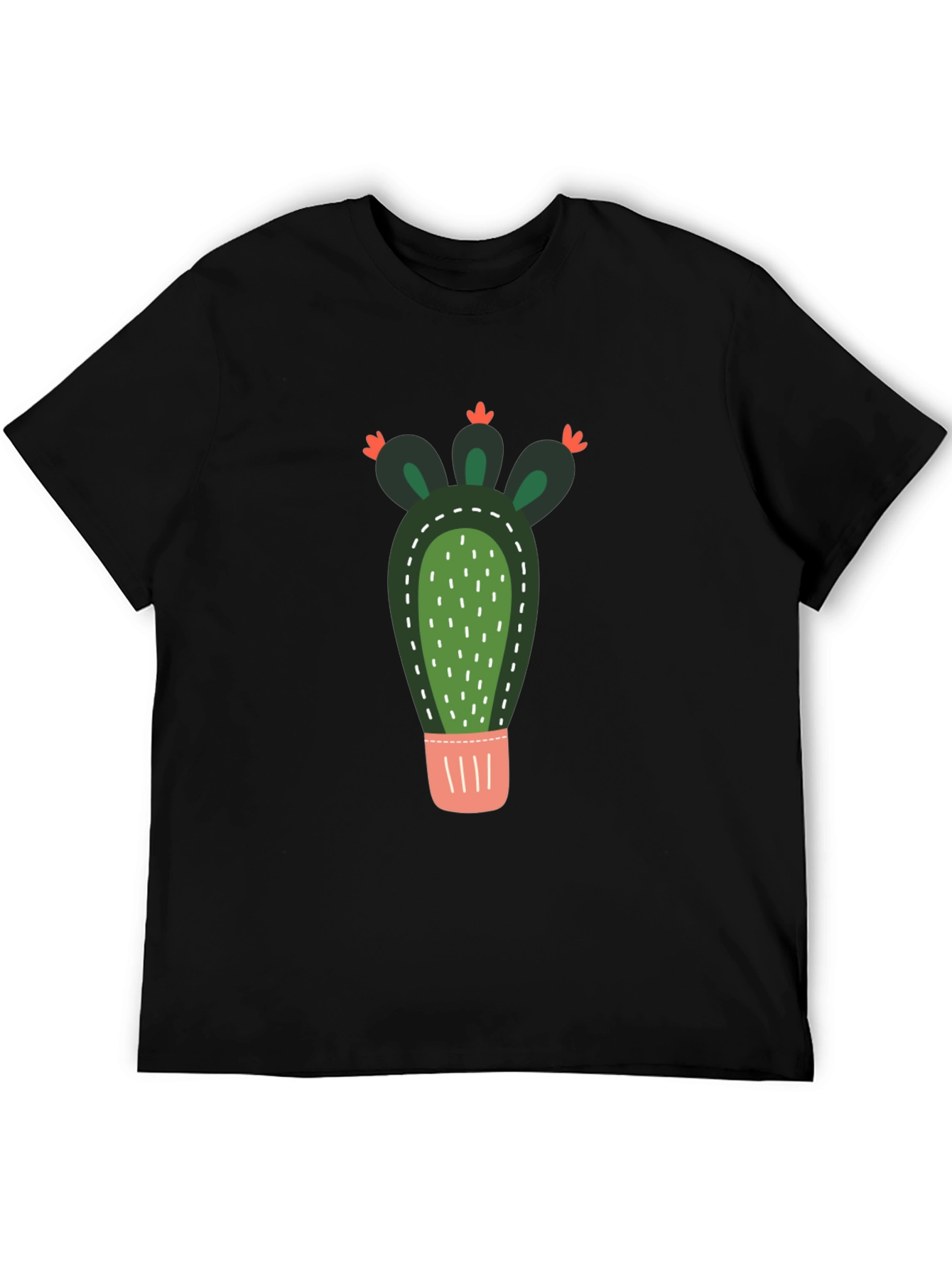 Cactus Graphic Print Crew Neck T-Shirt