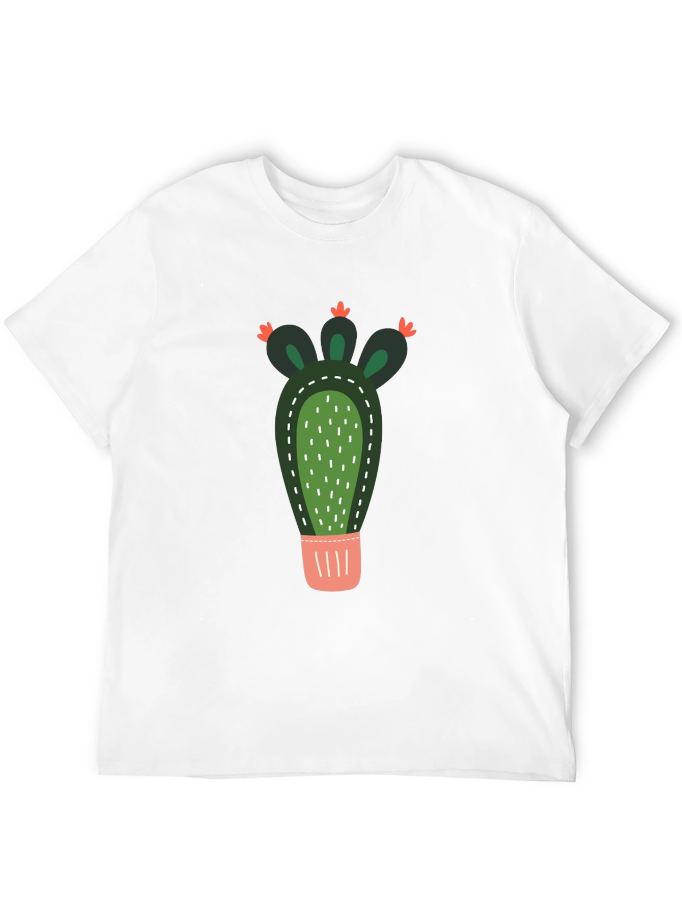 Cactus Graphic Print Crew Neck T-Shirt