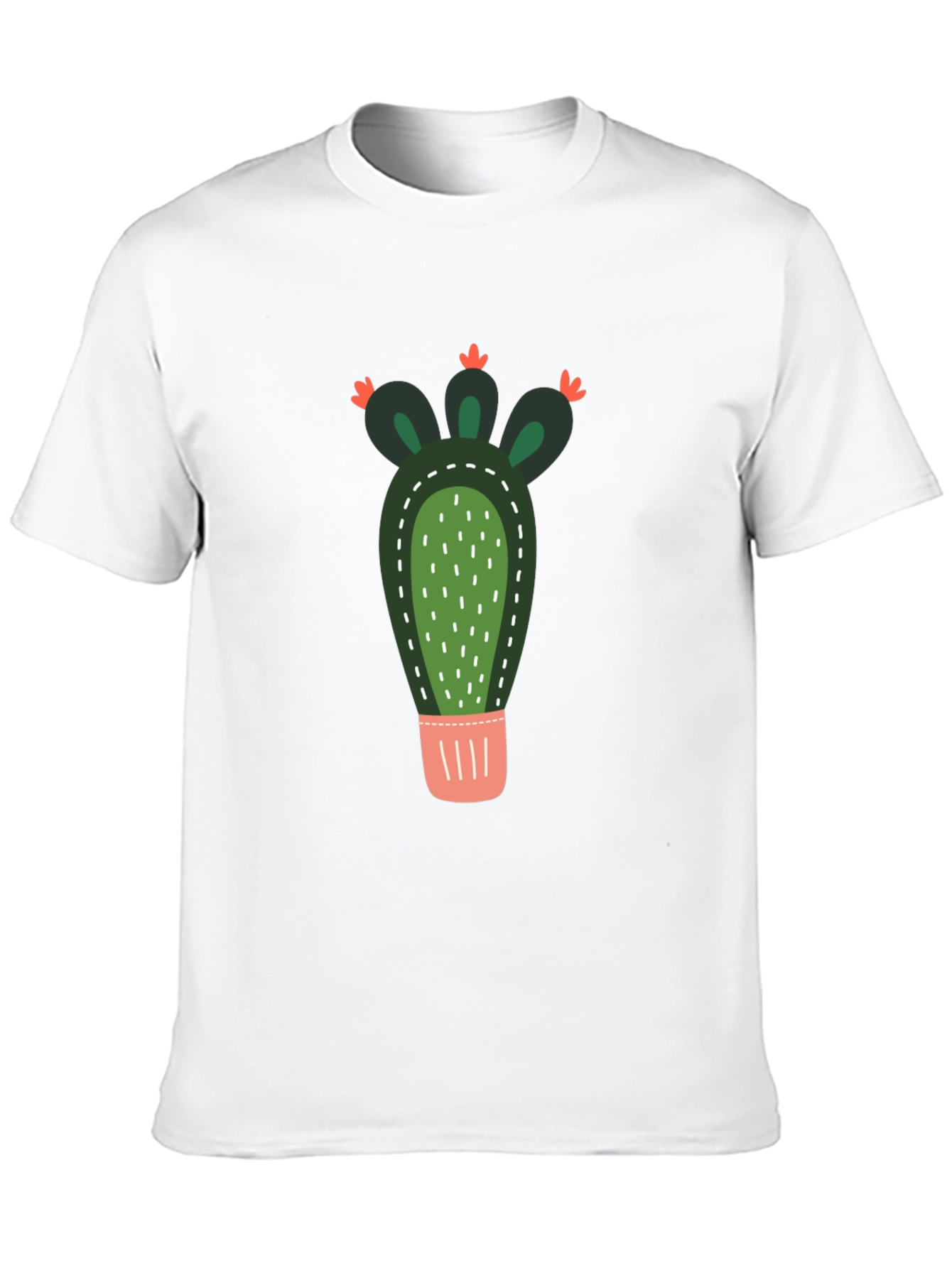Cactus Graphic Print Crew Neck T-Shirt