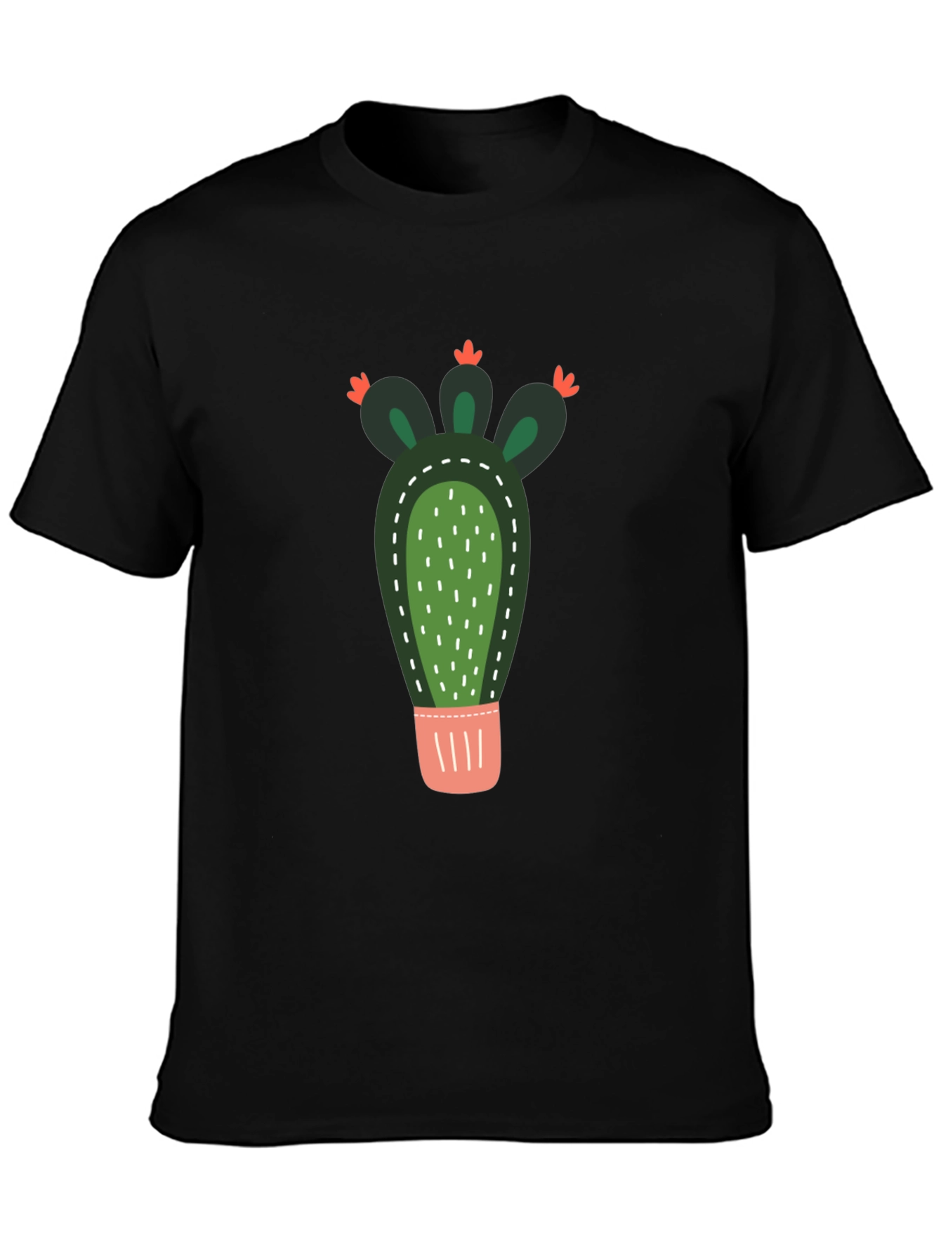 Cactus Graphic Print Crew Neck T-Shirt