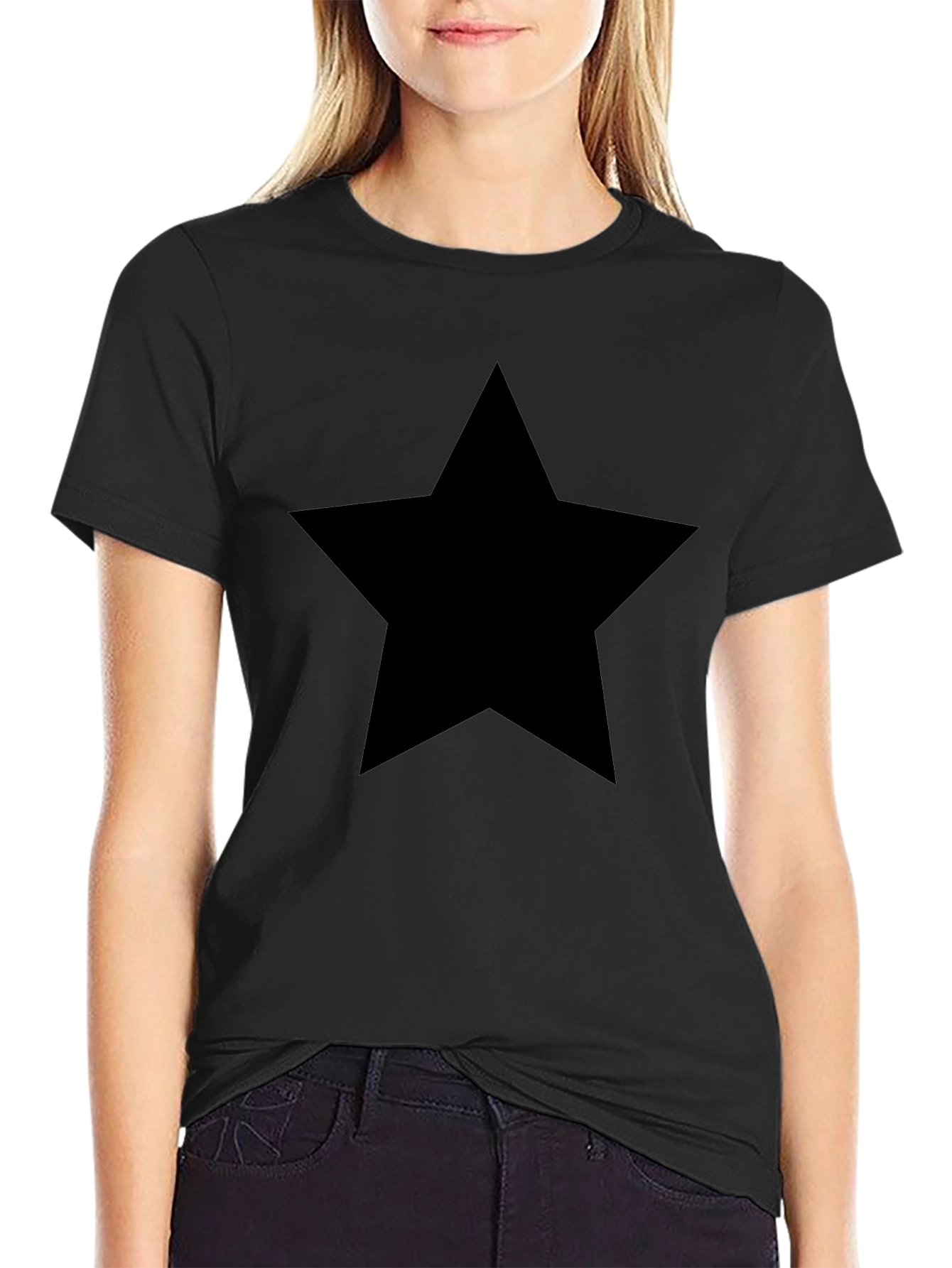 Black Star Graphic Tee - Casual Style