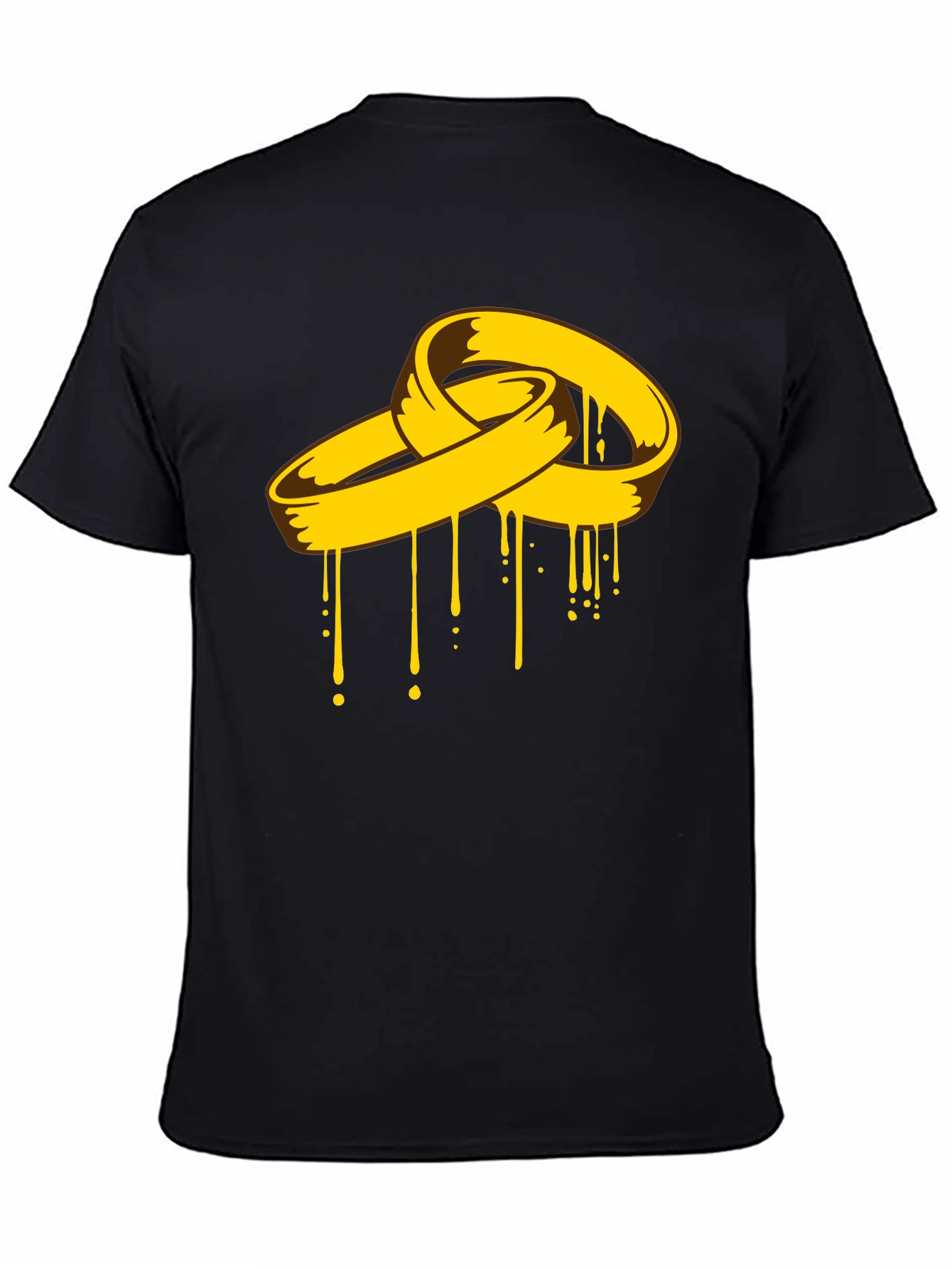 Melting Rings Graphic Tee - Black Cotton Shirt