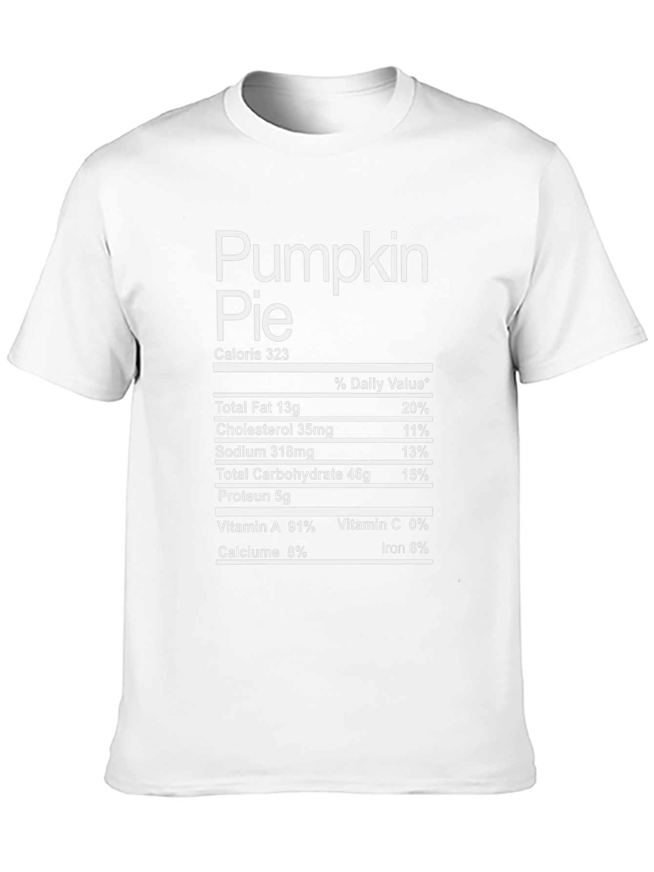 Pumpkin Pie Nutrition Facts Graphic T-Shirt