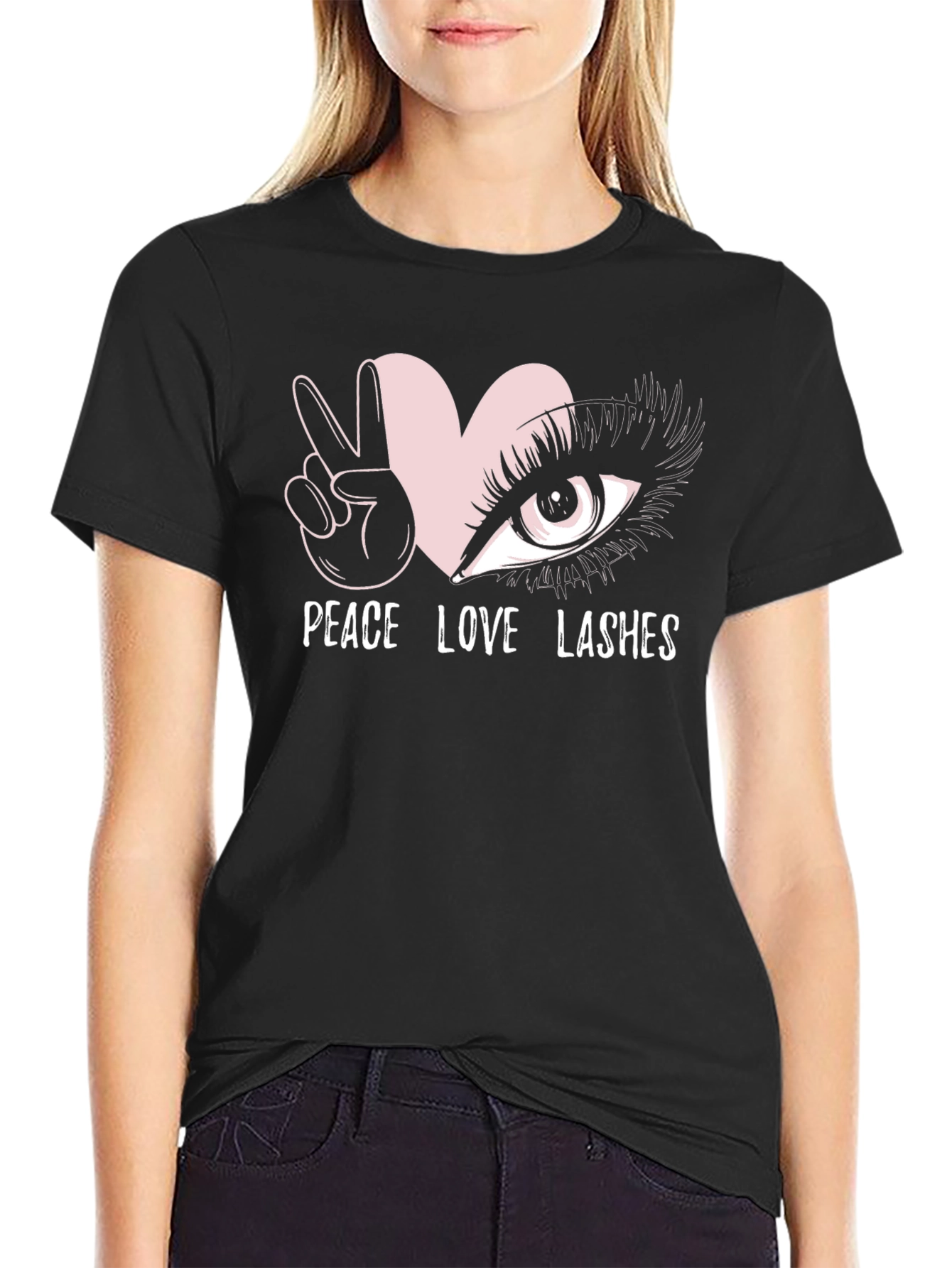 Peace Love Lashes Graphic T-Shirt