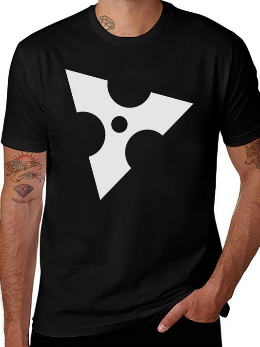 Black Tee with White Ninja Star Graphic