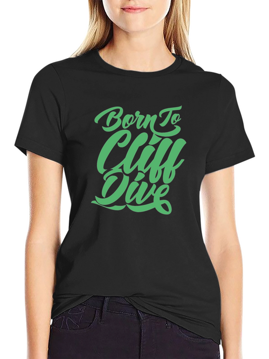 Born To Cliff Dive Graphic Tee - Black T-Shirt