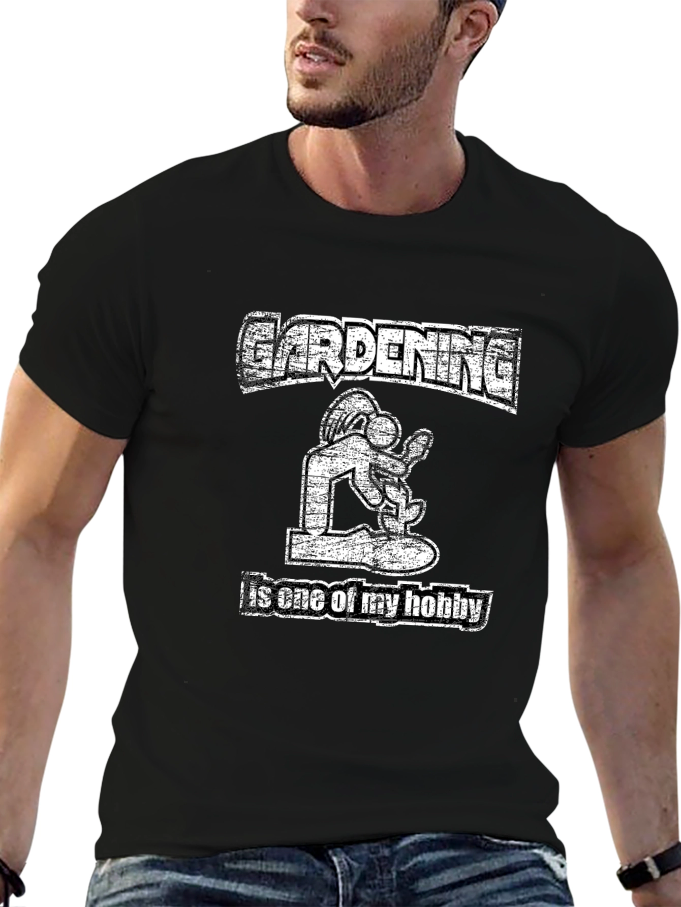 Gardening Hobby T-Shirt: Mens Black Graphic Tee