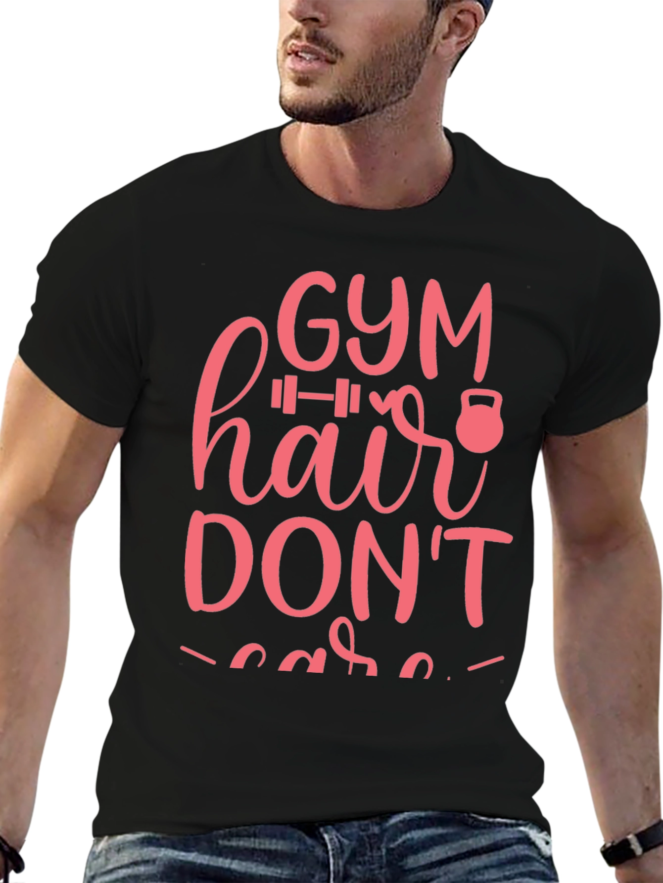Gym Hair Dont Care T-Shirt Workout Motivation