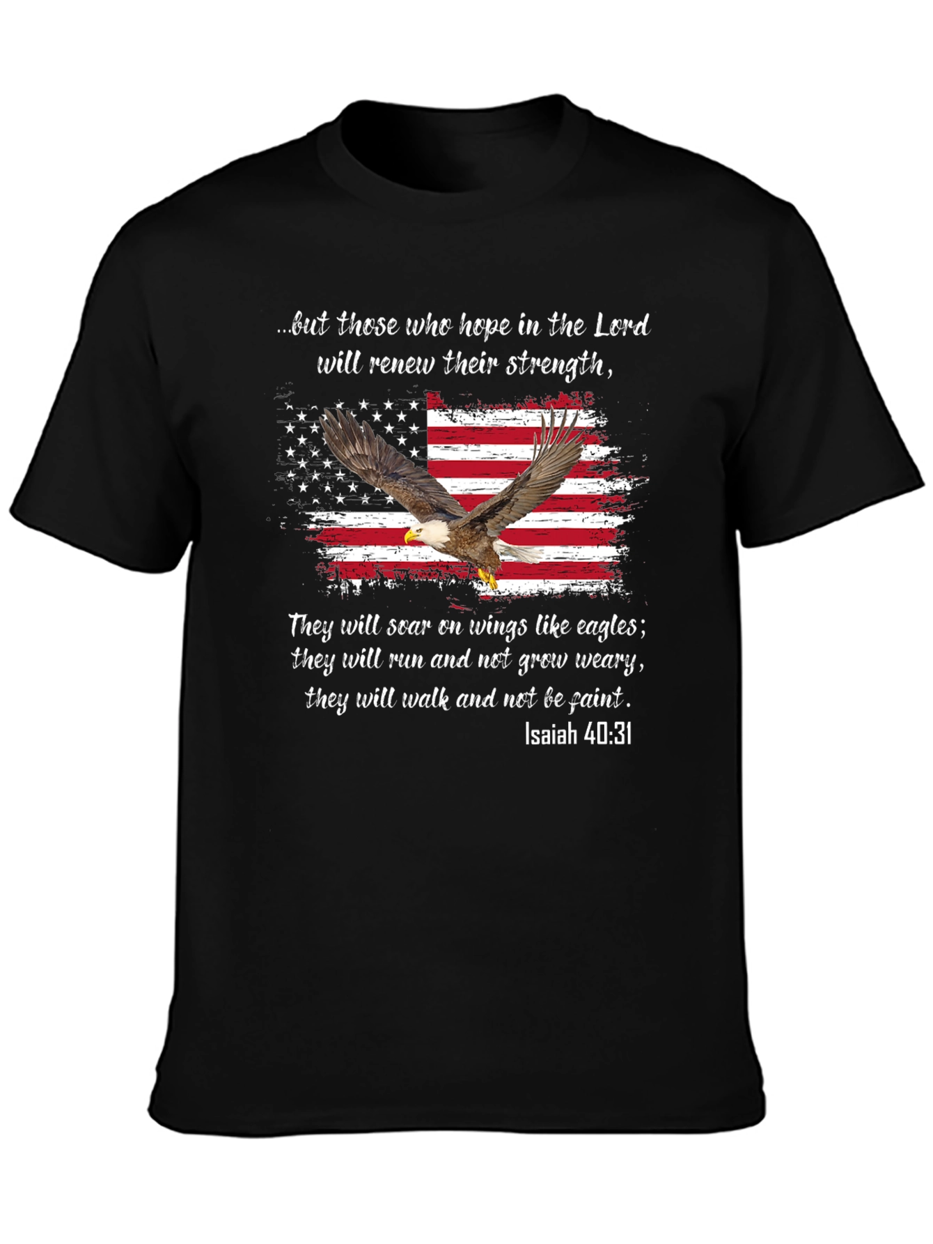 American Flag Eagle Isaiah 40:31 T-Shirt