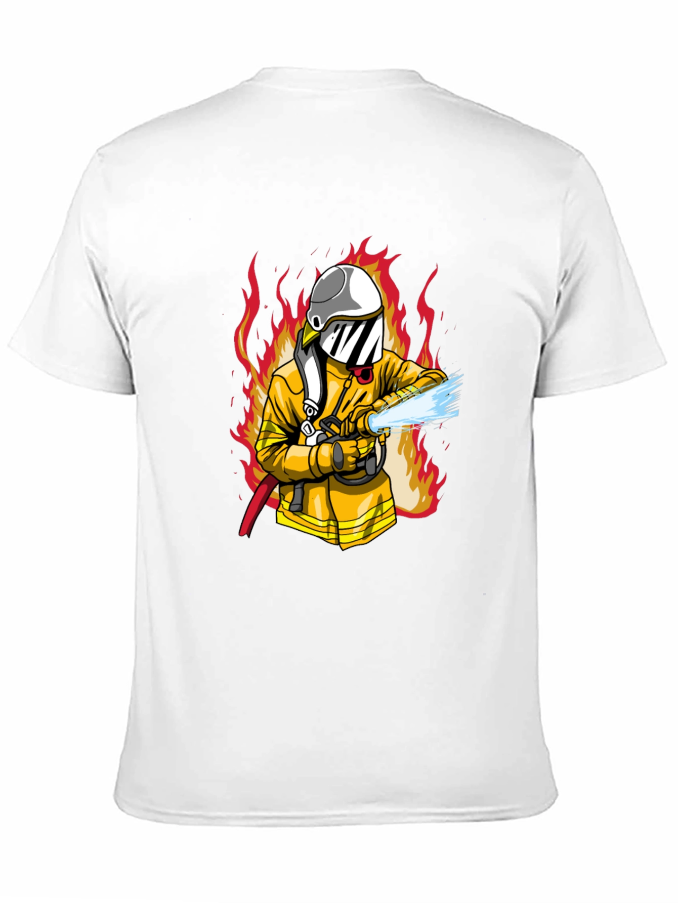 Firefighter Graphic Print Black T-Shirt