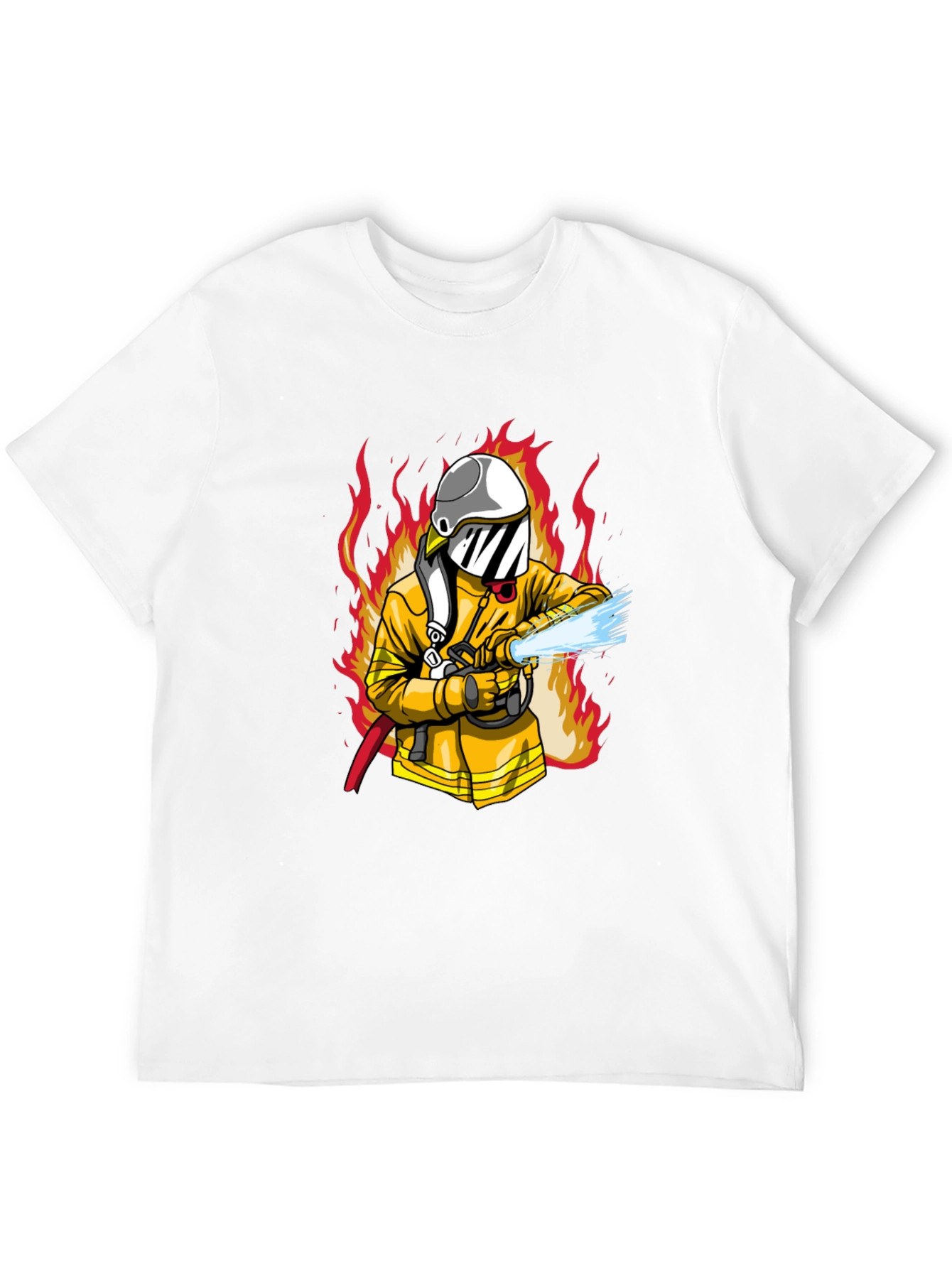 Firefighter Graphic Print Black T-Shirt