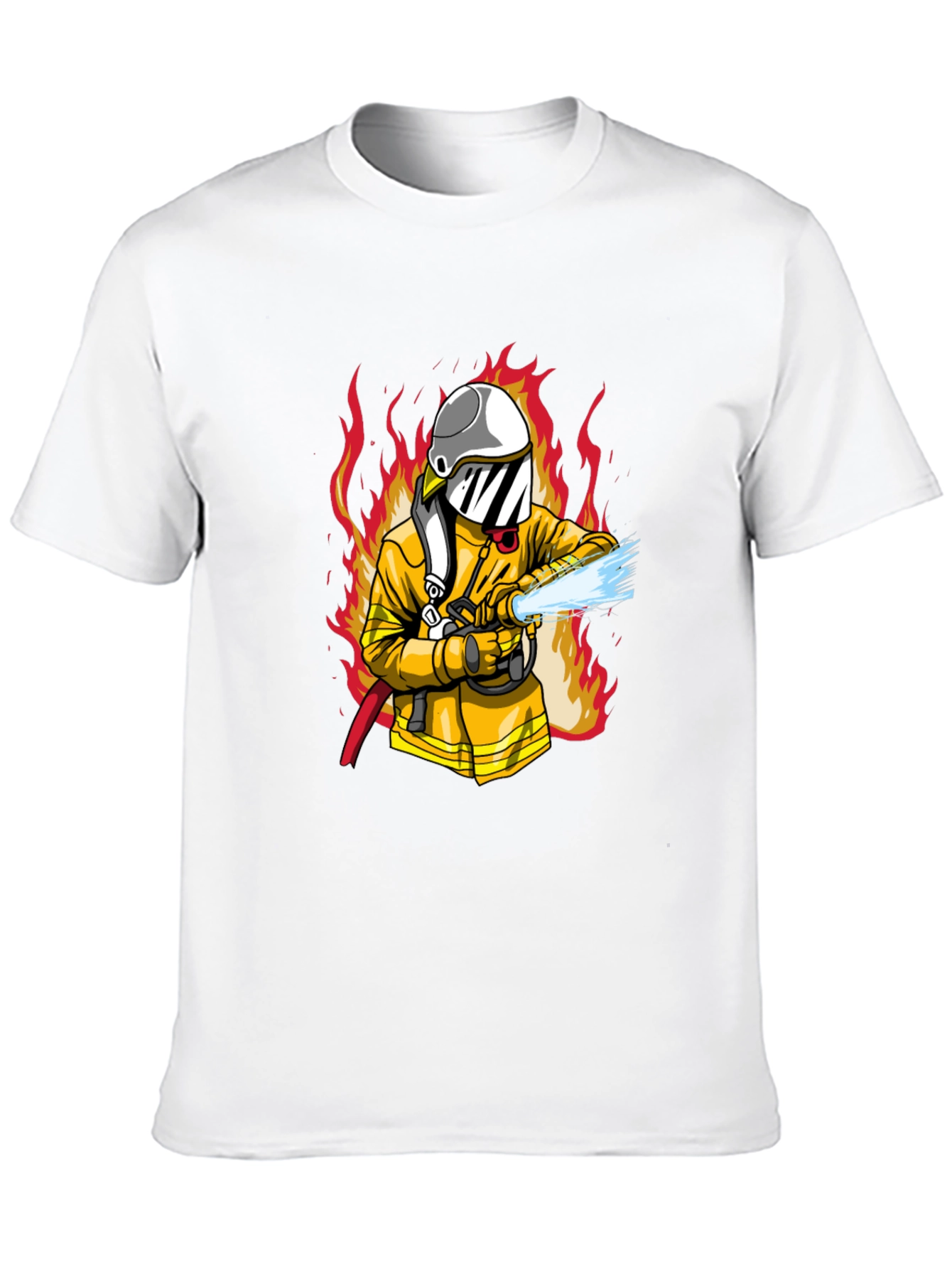 Firefighter Graphic Print Black T-Shirt
