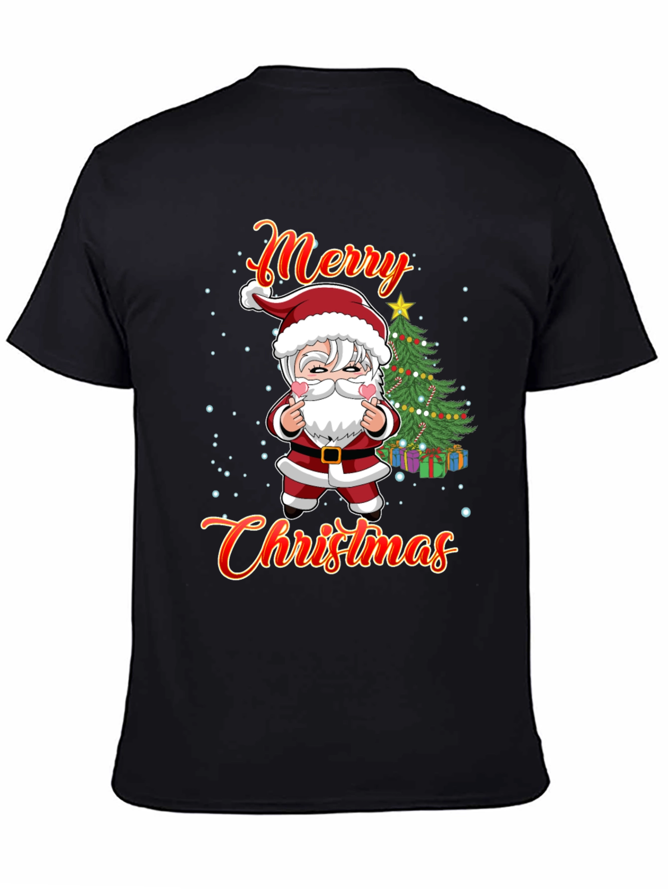 Merry Christmas Graphic Tee - Santa Design