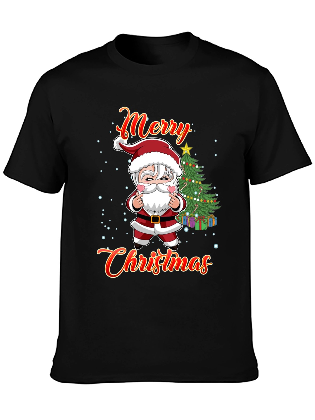 Merry Christmas Graphic Tee - Santa Design