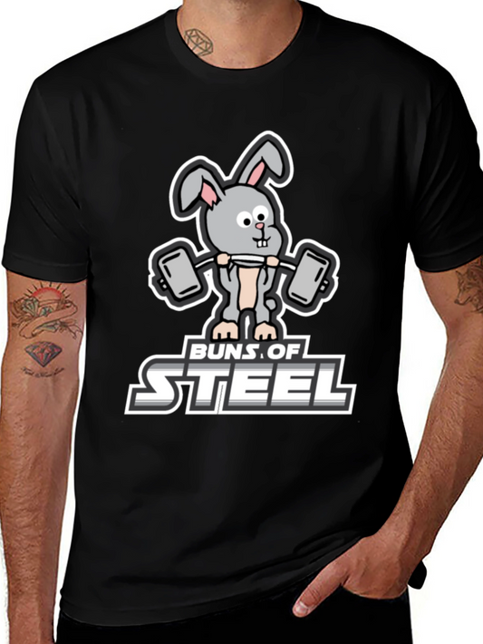 Buns of Steel Graphic T-Shirt - Funny Workout Bunny