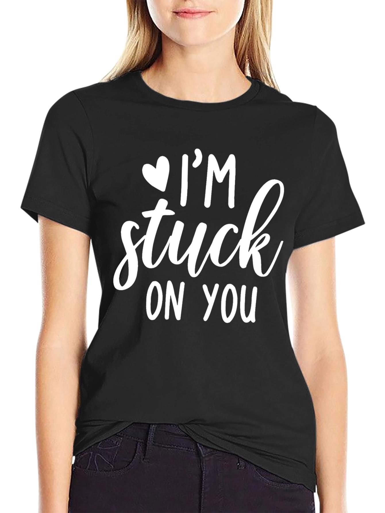 Im Stuck On You T-Shirt - Black Graphic Tee