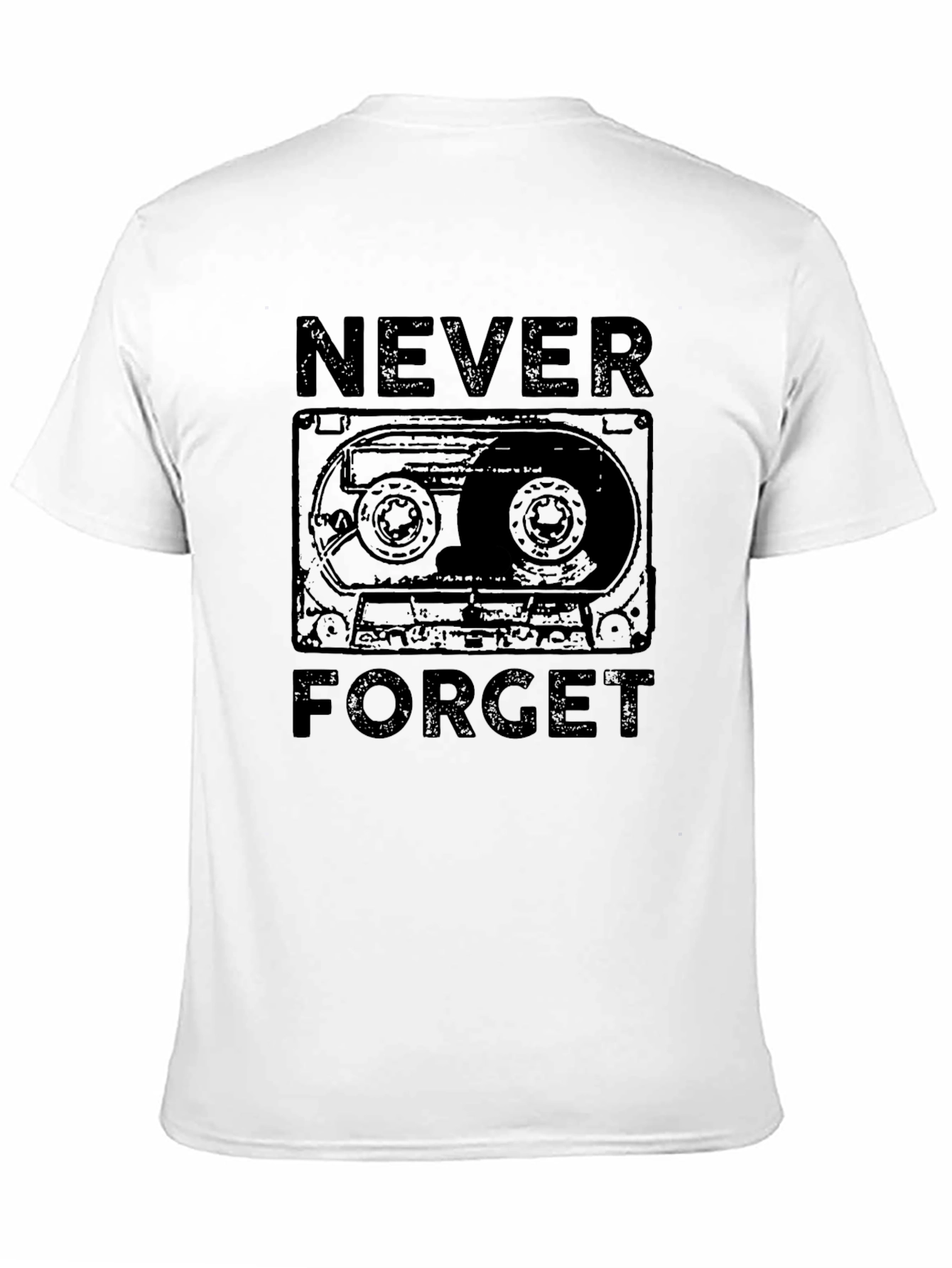 Retro Cassette Tape Never Forget Black T-Shirt