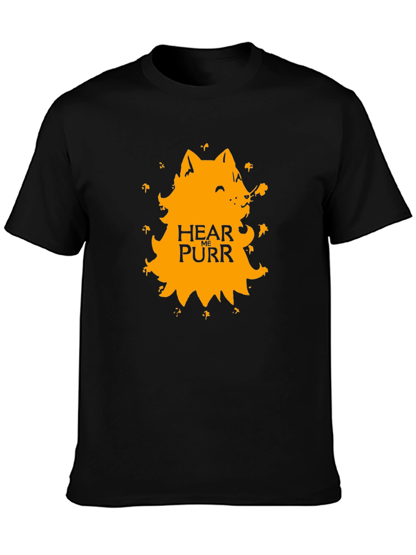 Hear Me Purr Black Graphic Tee