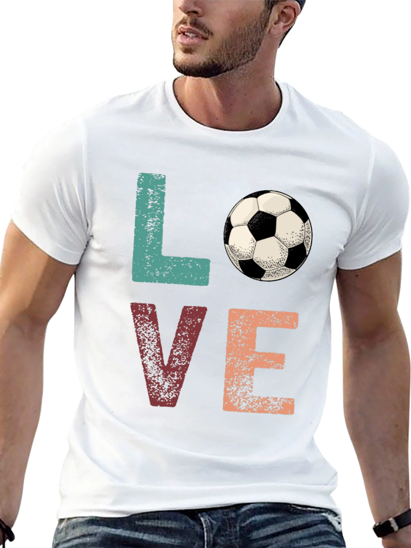 Love Soccer Graphic Tee - Black Cotton Shirt
