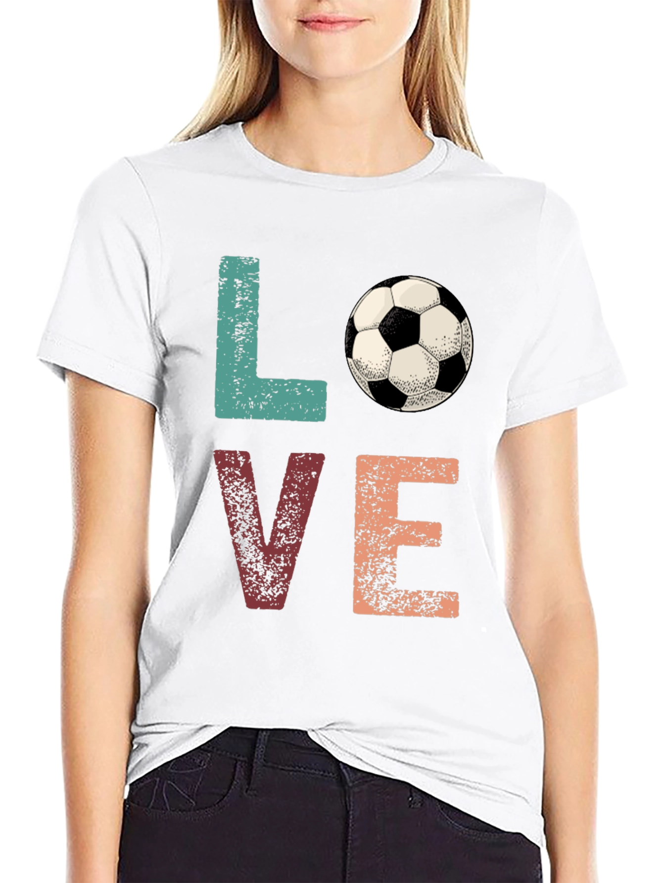 Love Soccer Graphic Tee - Black Cotton Shirt