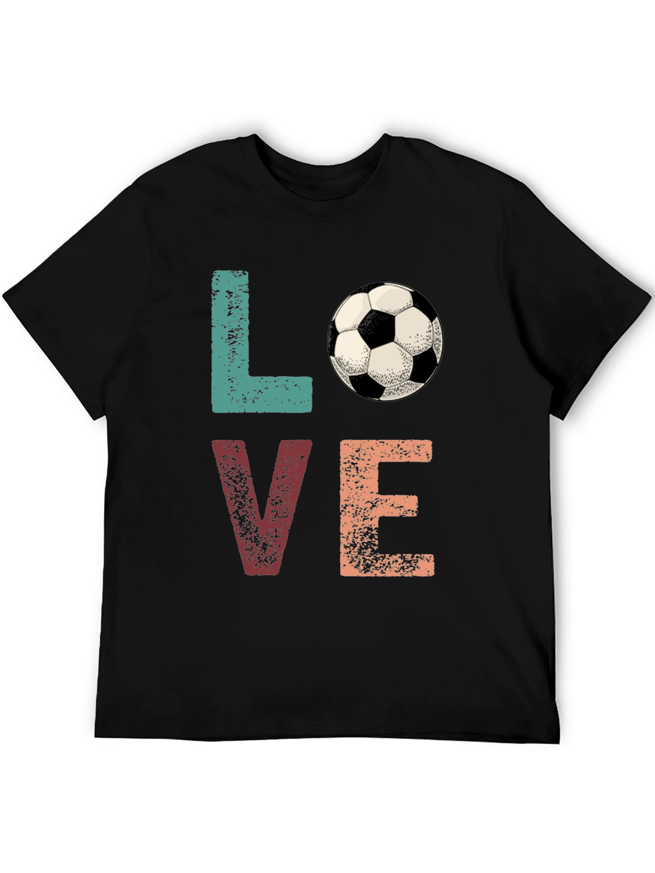 Love Soccer Graphic Tee - Black Cotton Shirt