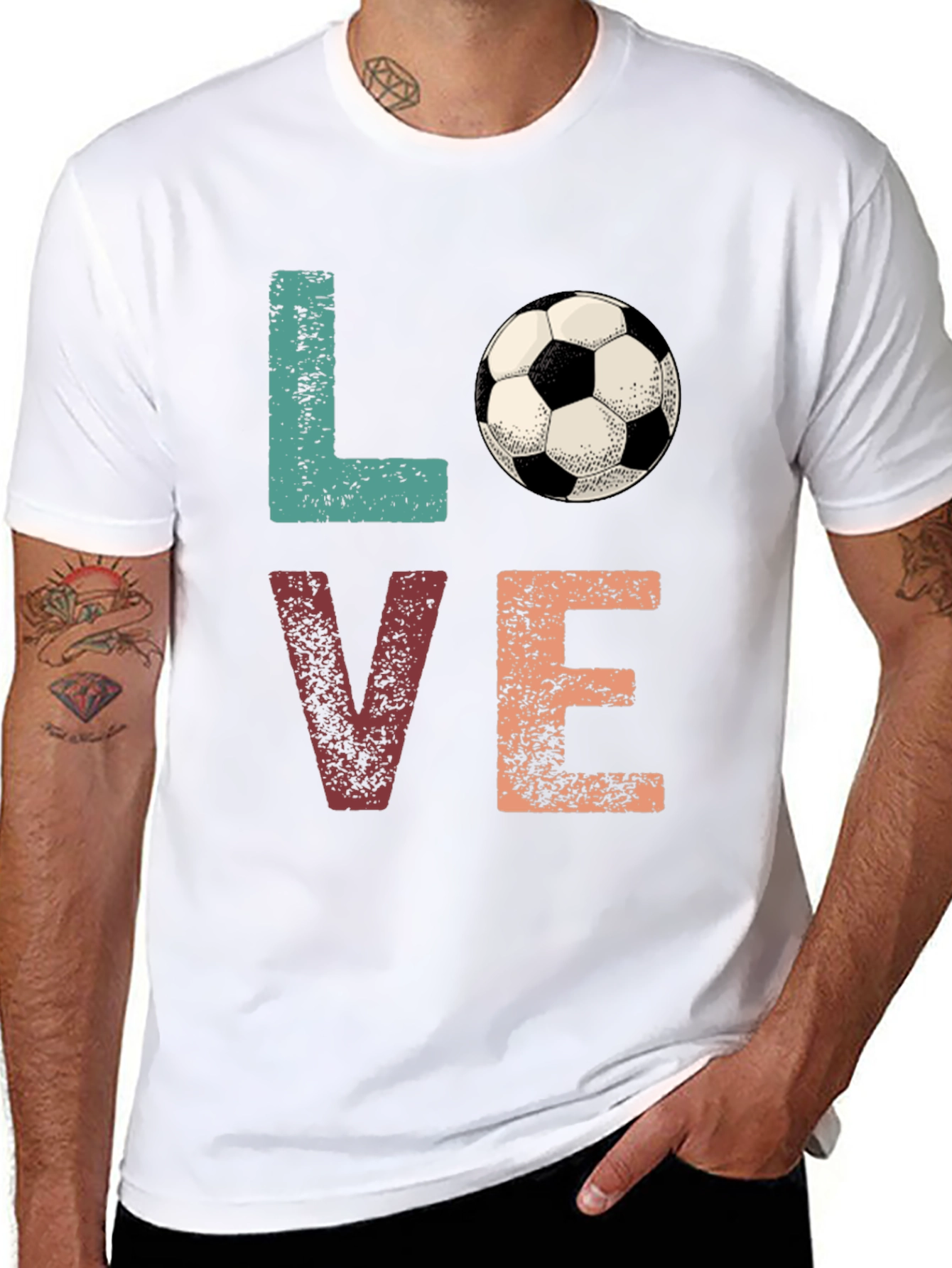Love Soccer Graphic Tee - Black Cotton Shirt
