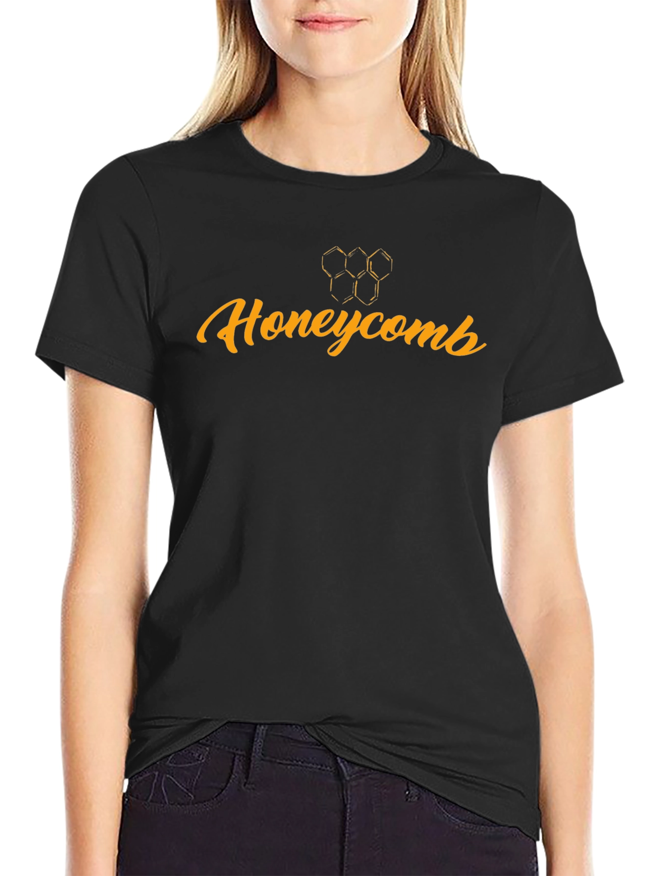 Honeycomb Graphic Tee - Stylish Black T-Shirt
