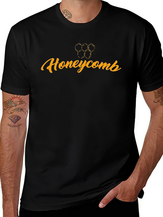 Honeycomb Graphic Tee - Stylish Black T-Shirt