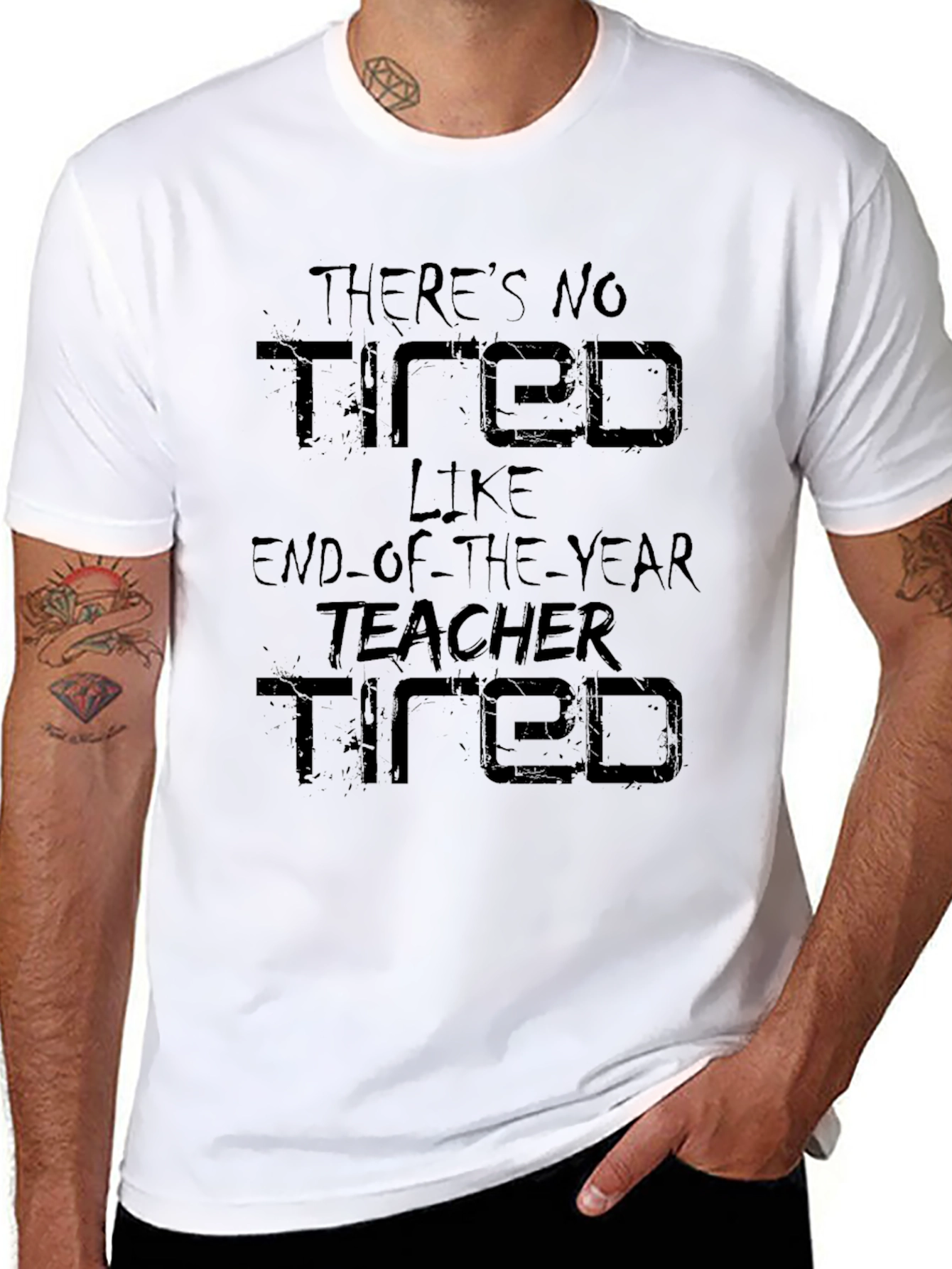 End-of-Year Teacher Tired Graphic T-Shirt