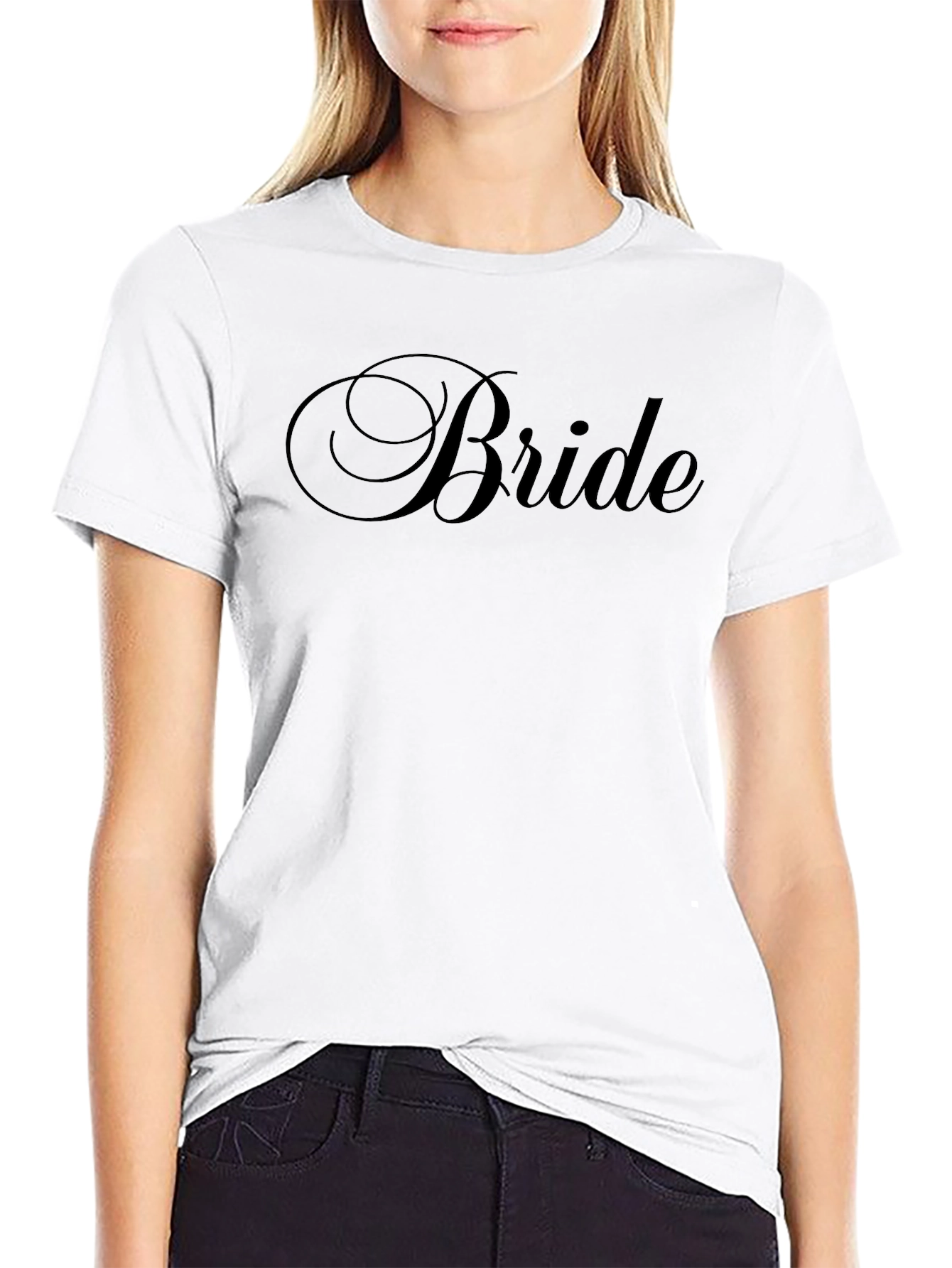 Bride Script Black T-Shirt - Wedding Apparel