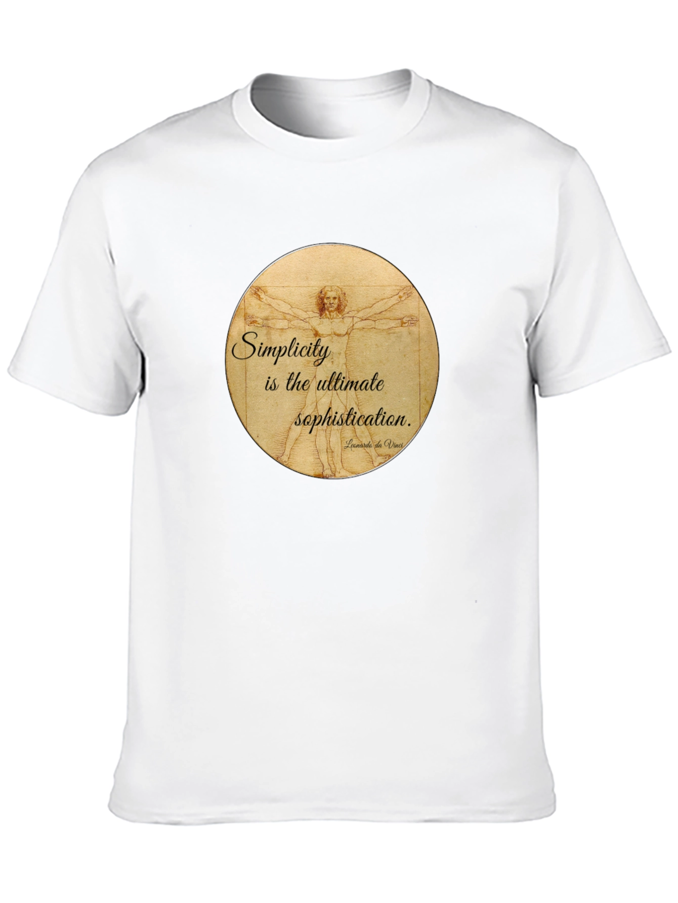 Vitruvian Man T-Shirt - Simplicity is Sophistication Art Tee