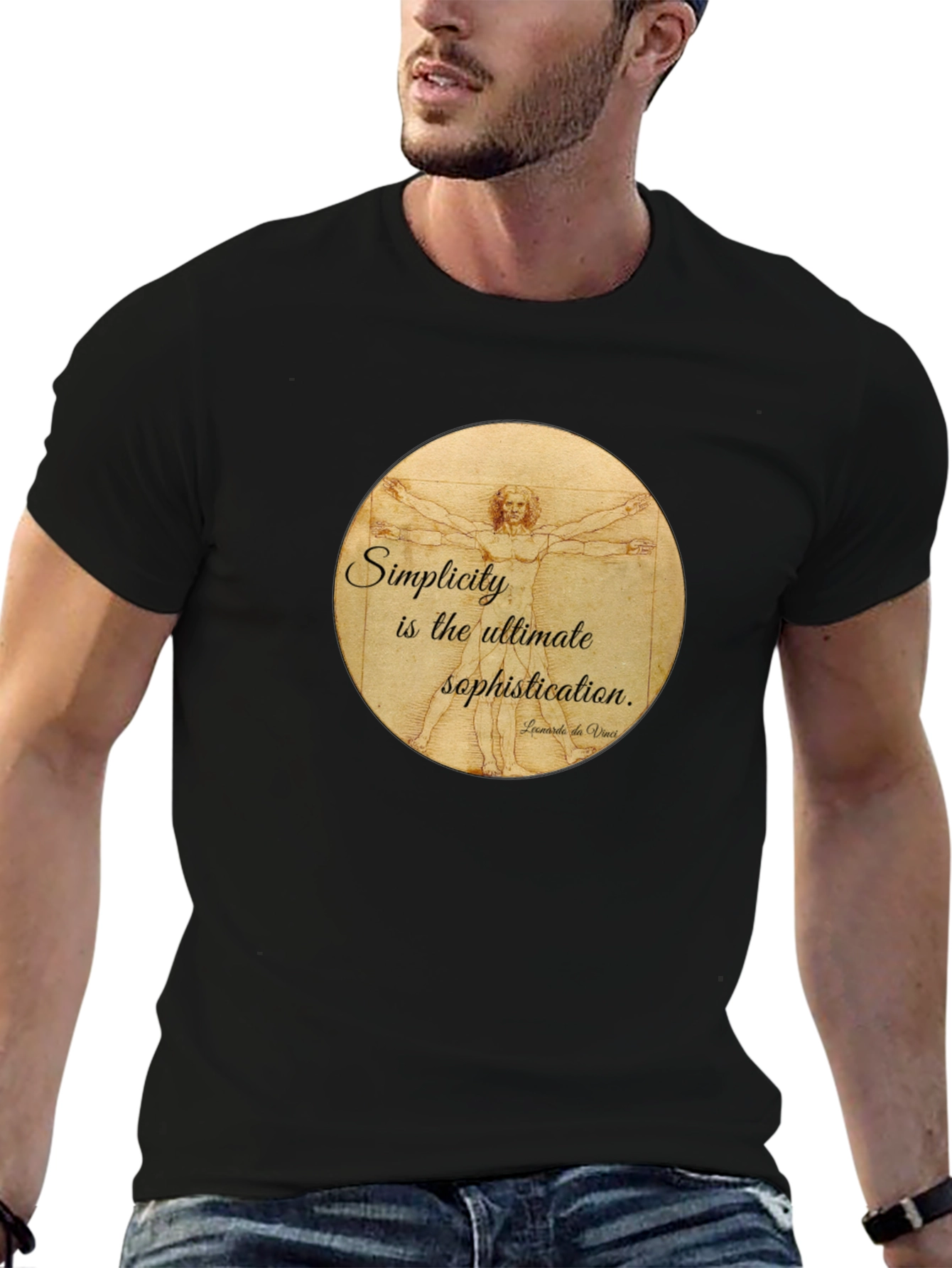Vitruvian Man T-Shirt - Simplicity is Sophistication Art Tee