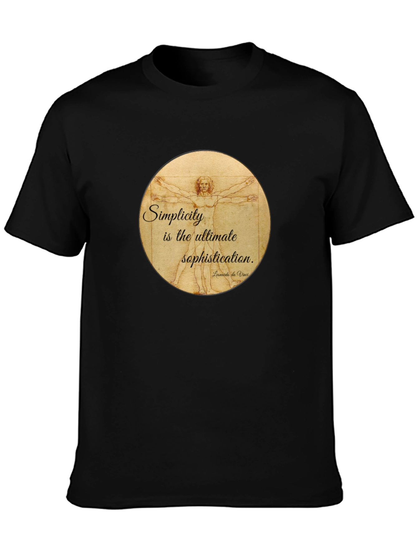 Vitruvian Man T-Shirt - Simplicity is Sophistication Art Tee