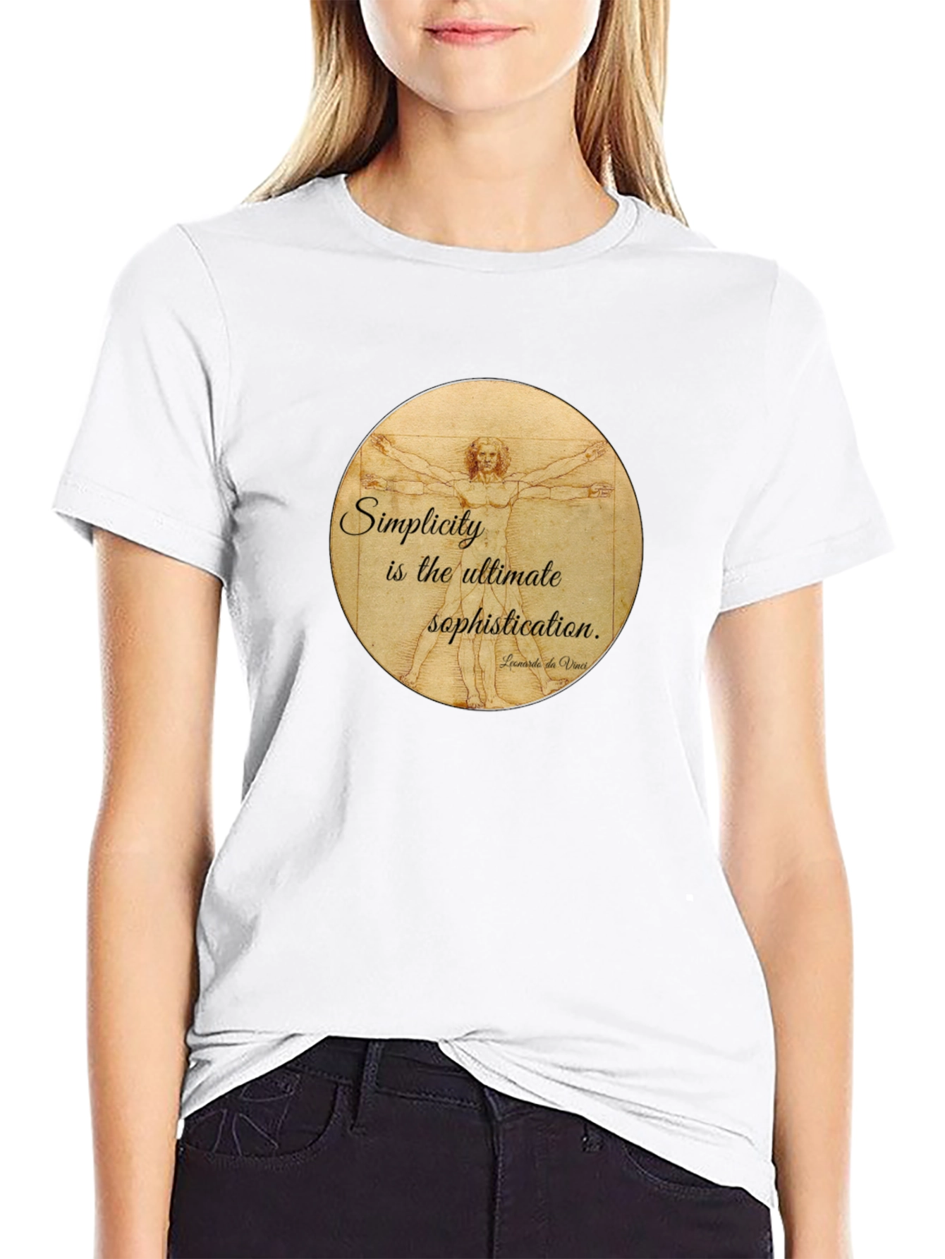 Vitruvian Man T-Shirt - Simplicity is Sophistication Art Tee