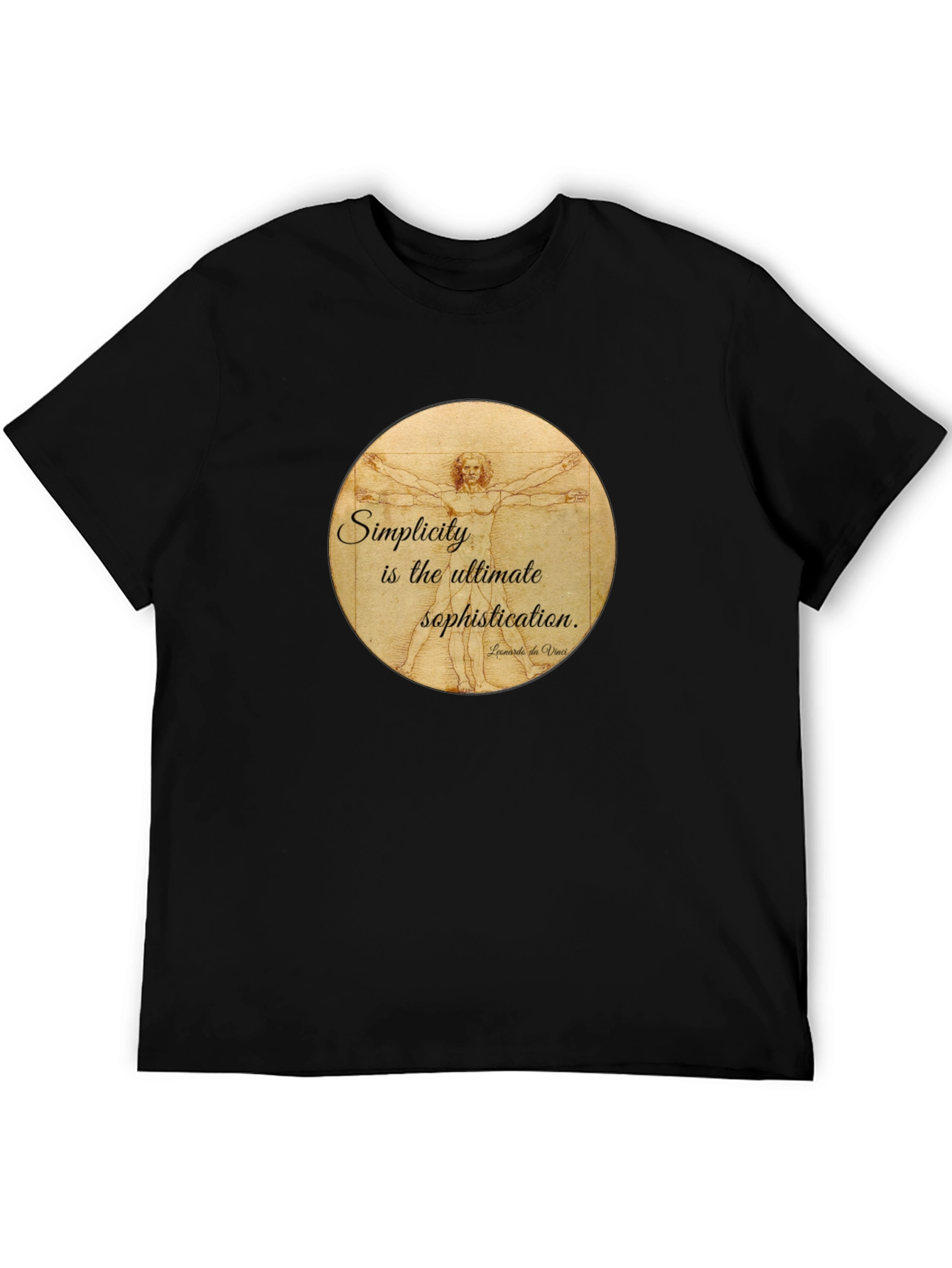 Vitruvian Man T-Shirt - Simplicity is Sophistication Art Tee