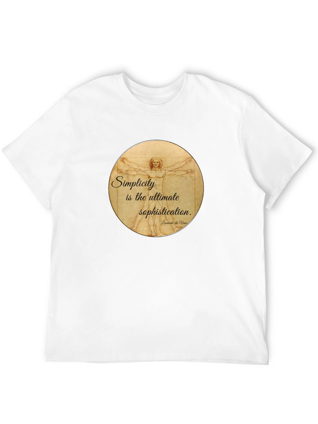 Vitruvian Man T-Shirt - Simplicity is Sophistication Art Tee
