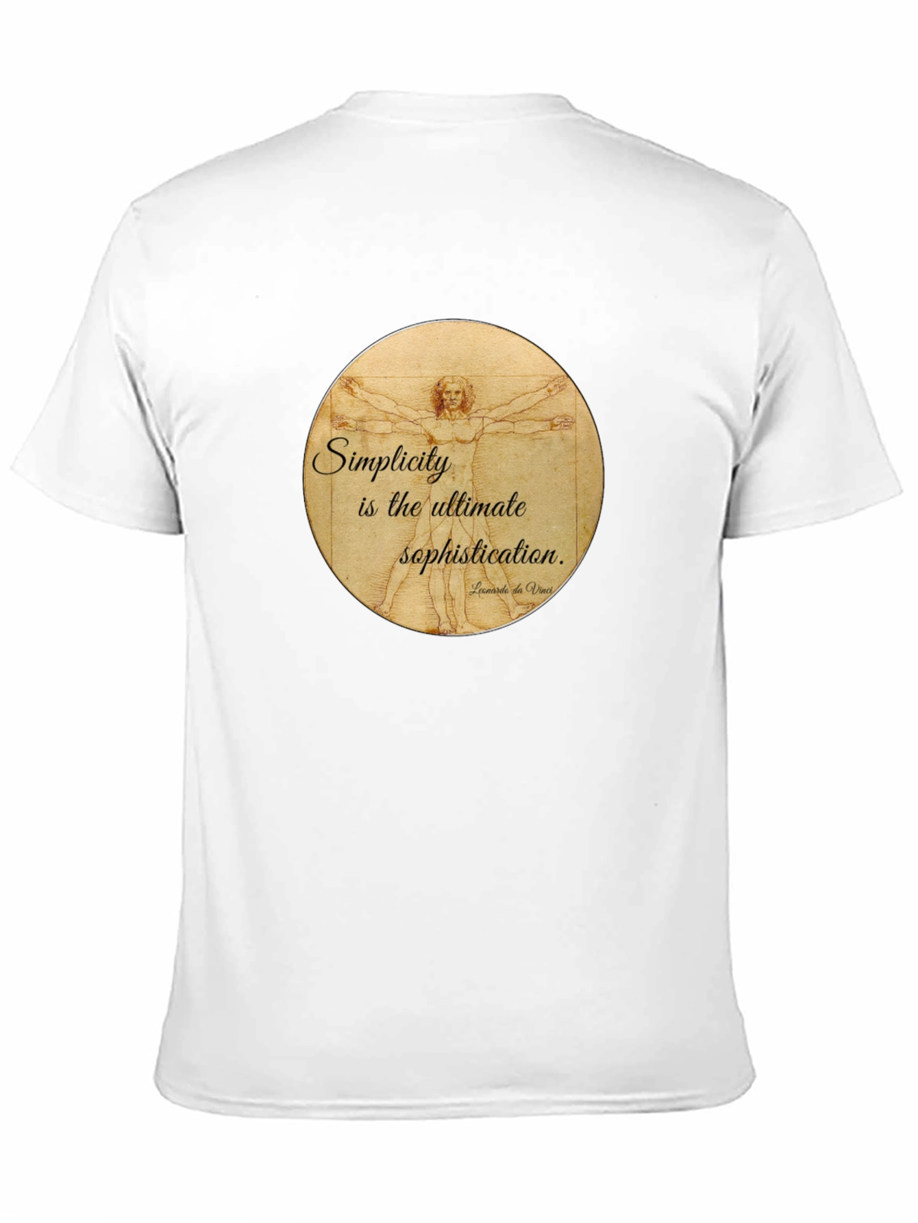 Vitruvian Man T-Shirt - Simplicity is Sophistication Art Tee