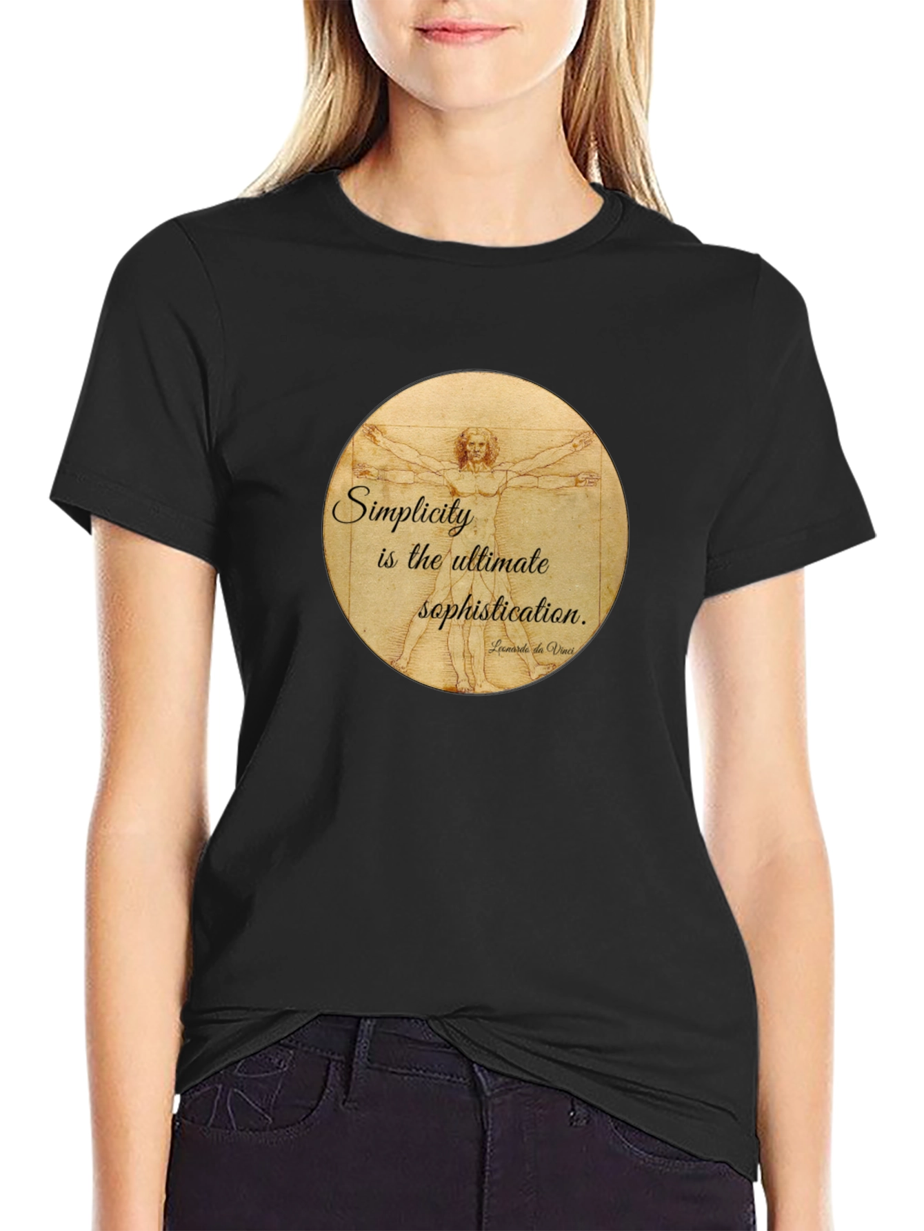 Vitruvian Man T-Shirt - Simplicity is Sophistication Art Tee