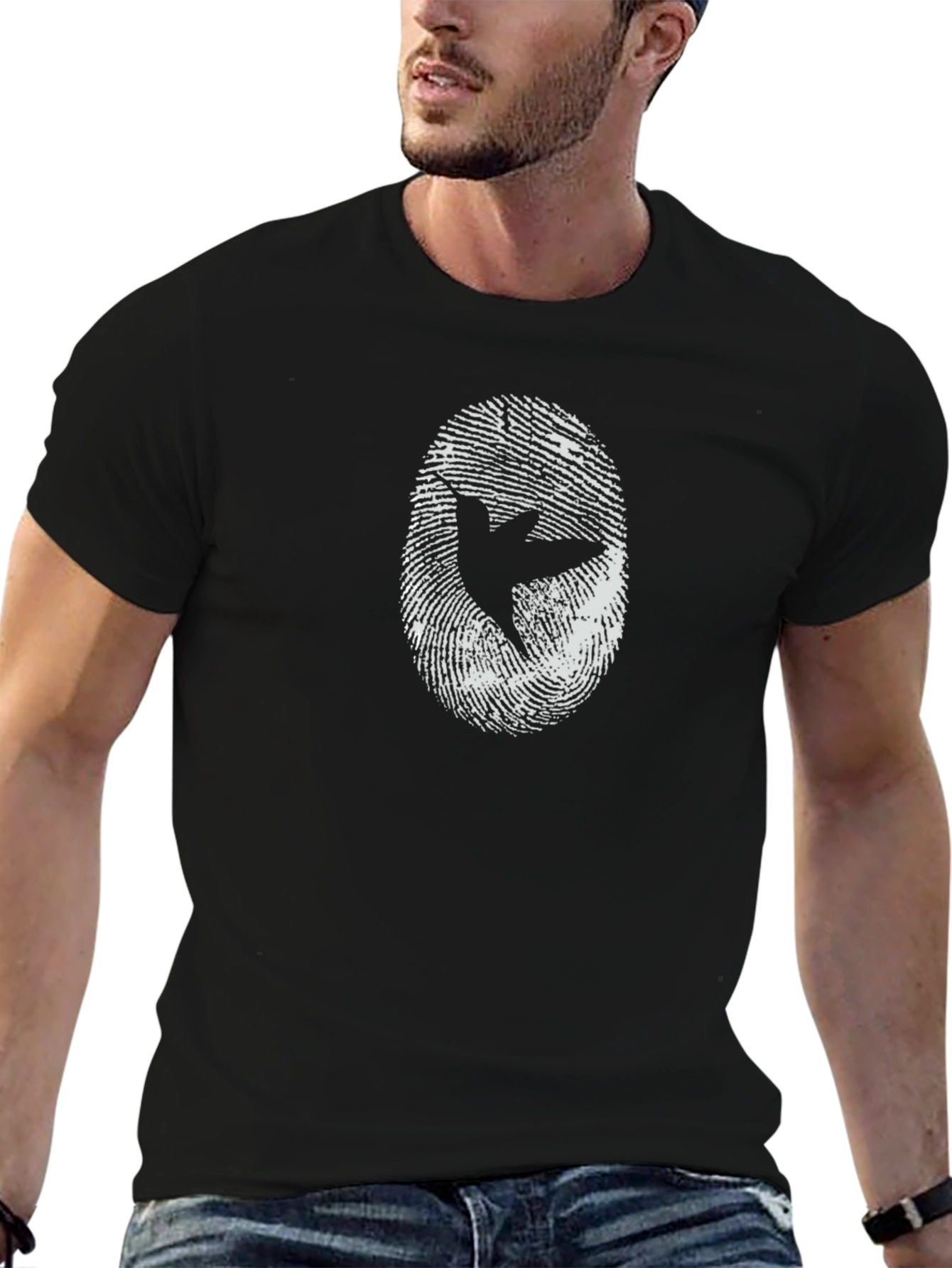 Peace Dove Fingerprint Graphic T-Shirt