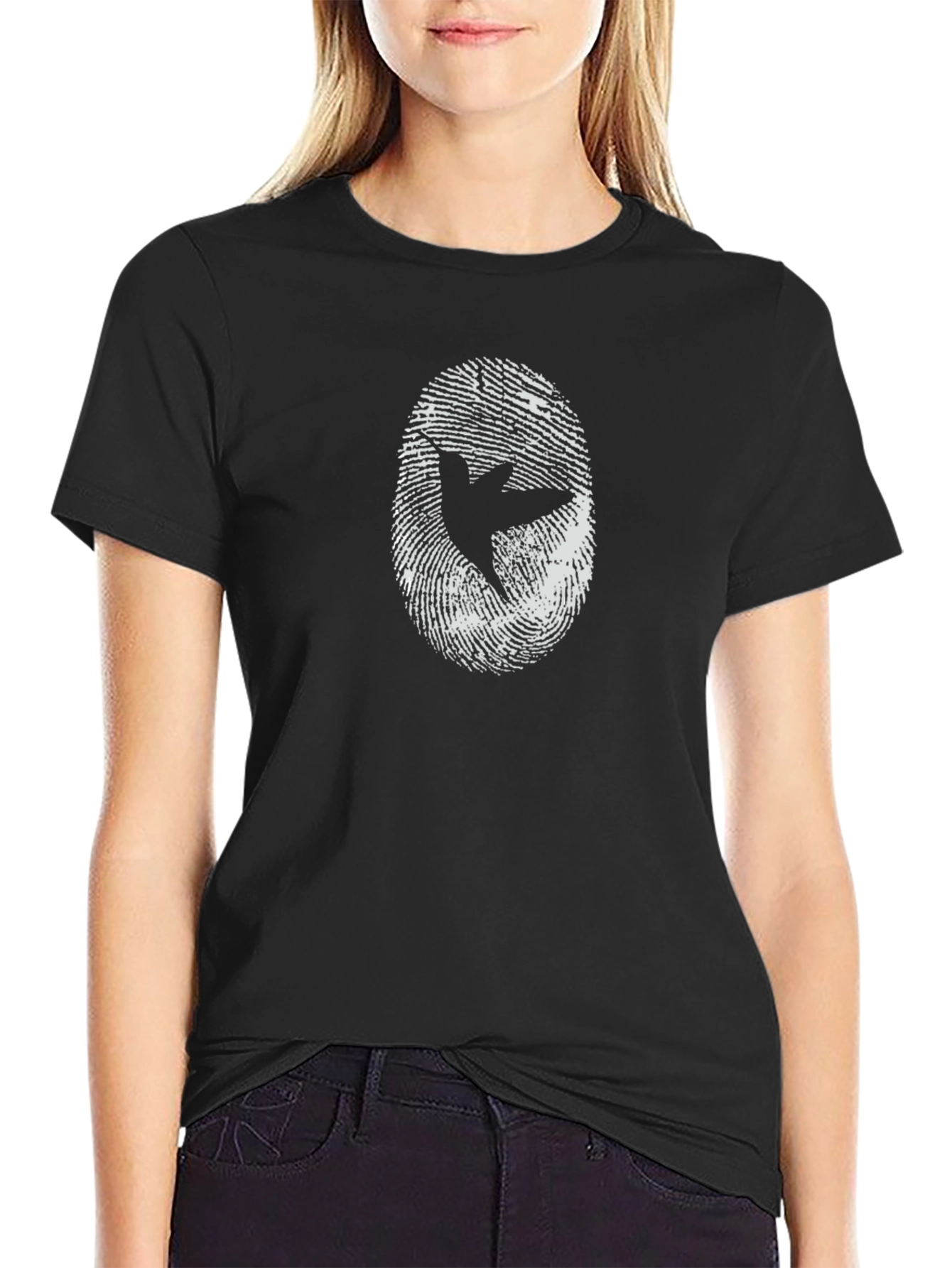 Peace Dove Fingerprint Graphic T-Shirt