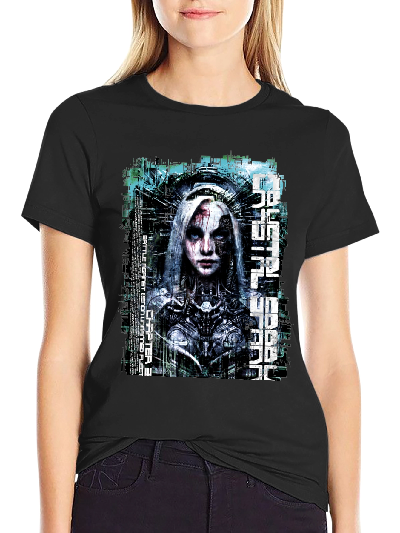 Futuristic Cyberpunk Graphic T-Shirt