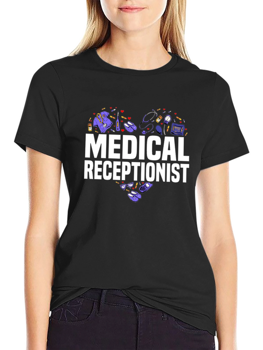 Medical Receptionist Heart Graphic T-Shirt