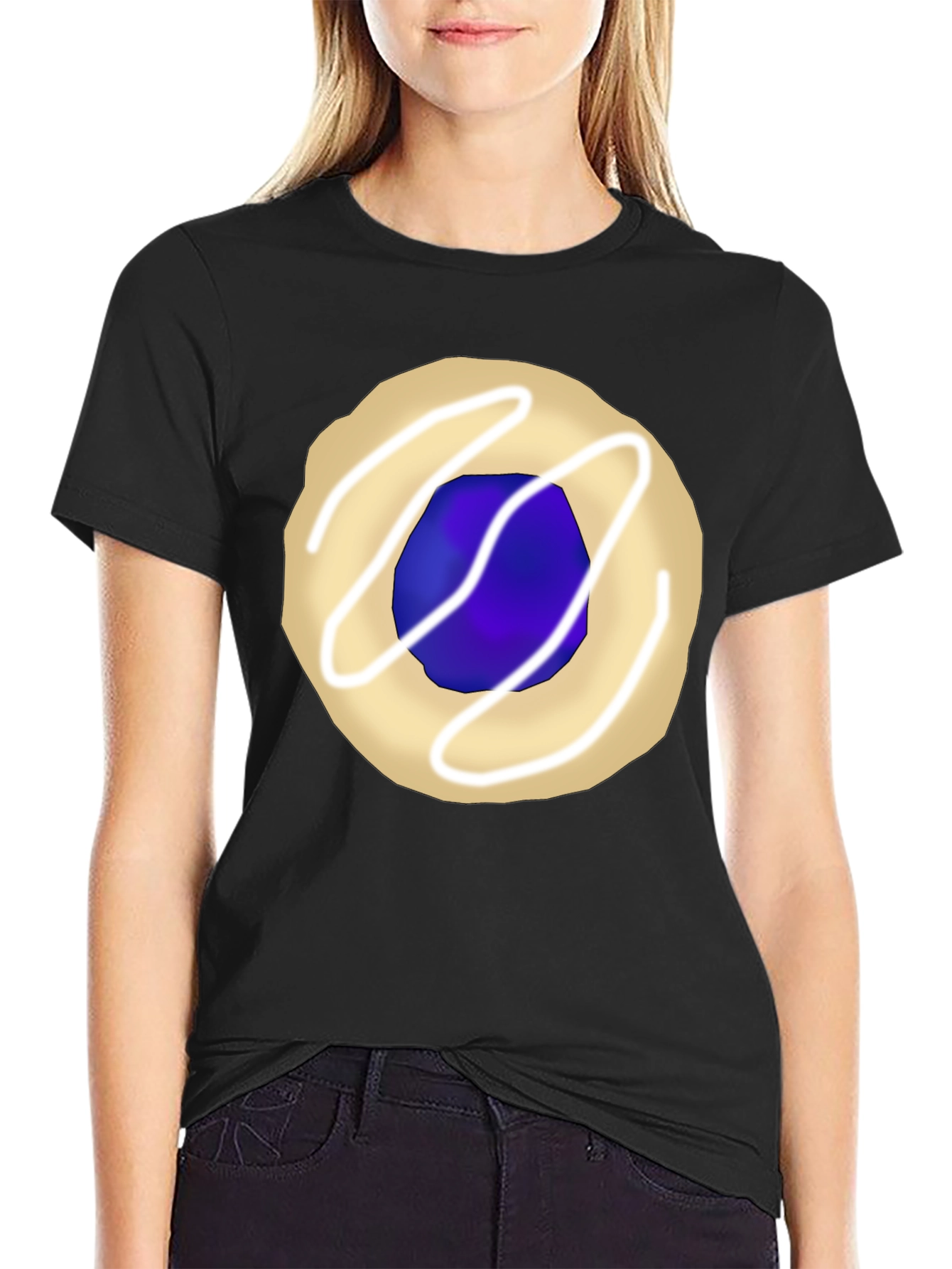 Cookie Graphic Tee - Black Casual T-Shirt