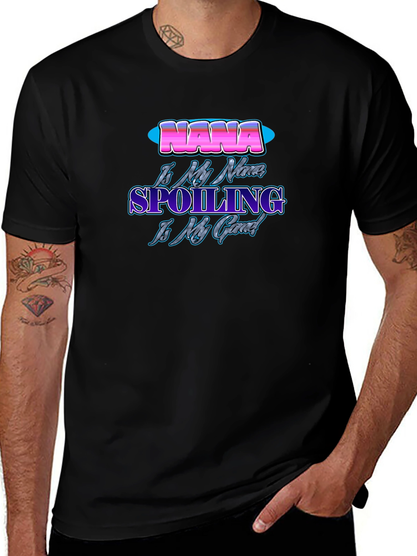 Nana Spoiling is My Game Black T-Shirt