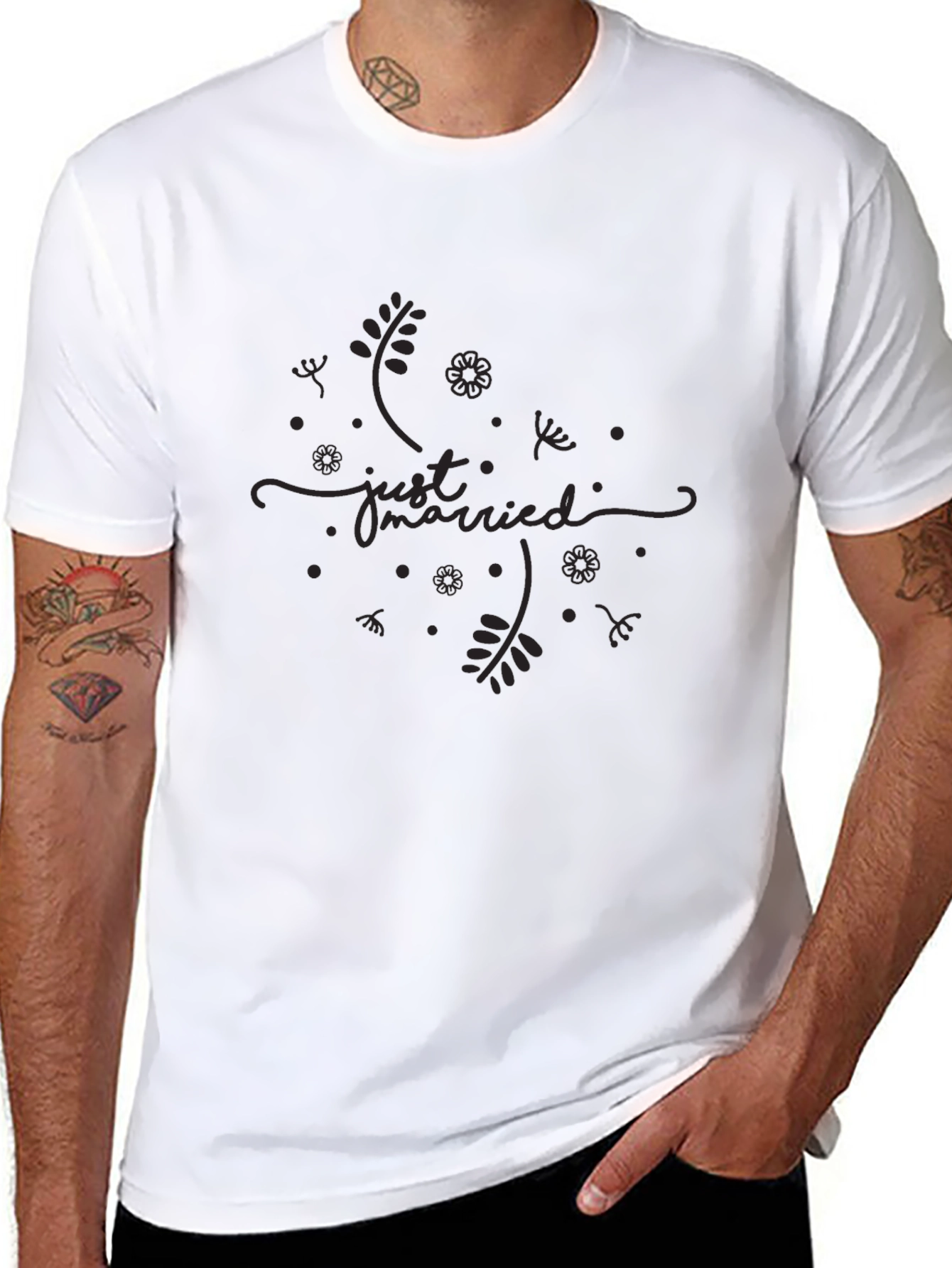 Just Married Graphic Tee - Black Casual Top