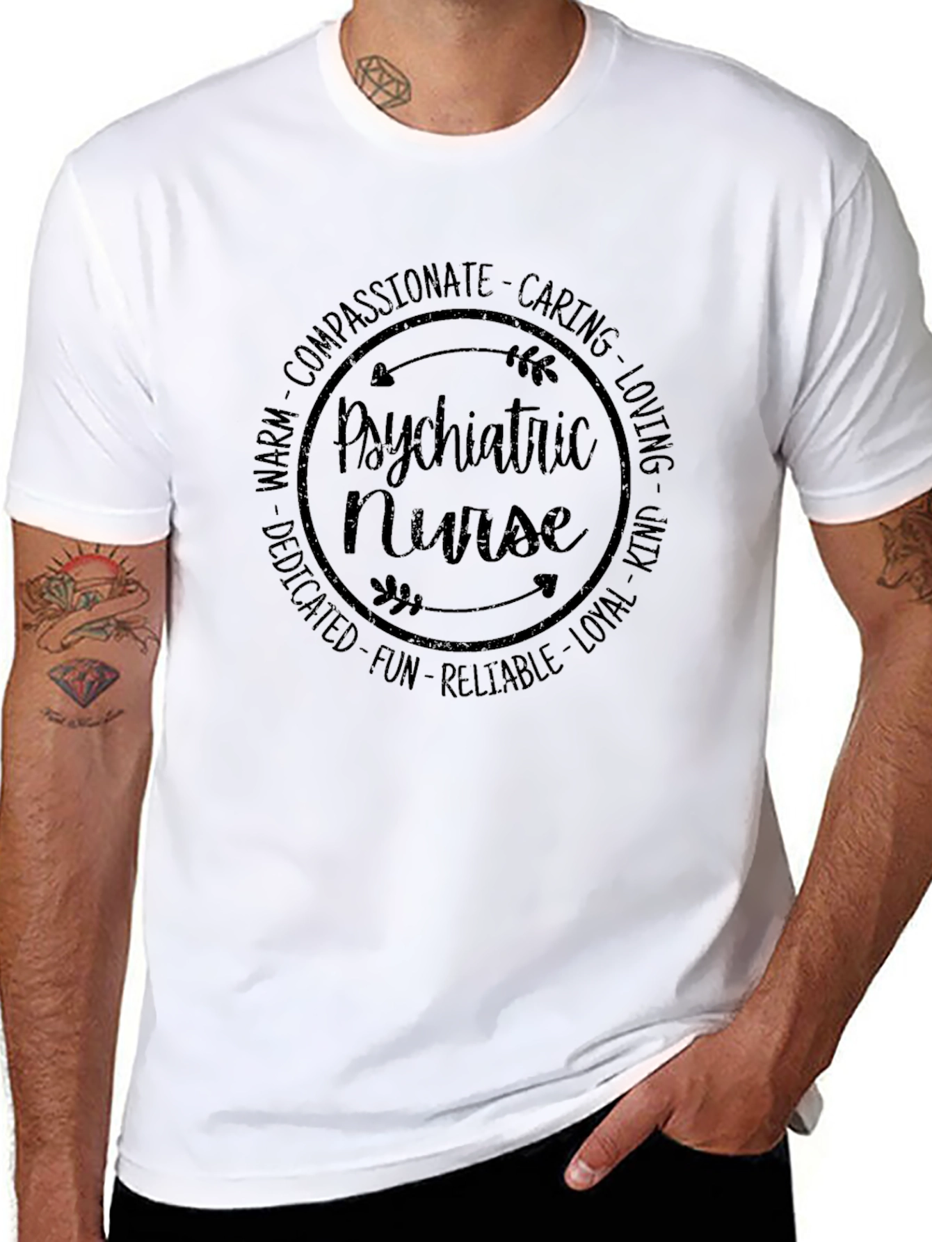 Psychiatric Nurse T-Shirt - Compassionate Caring Design