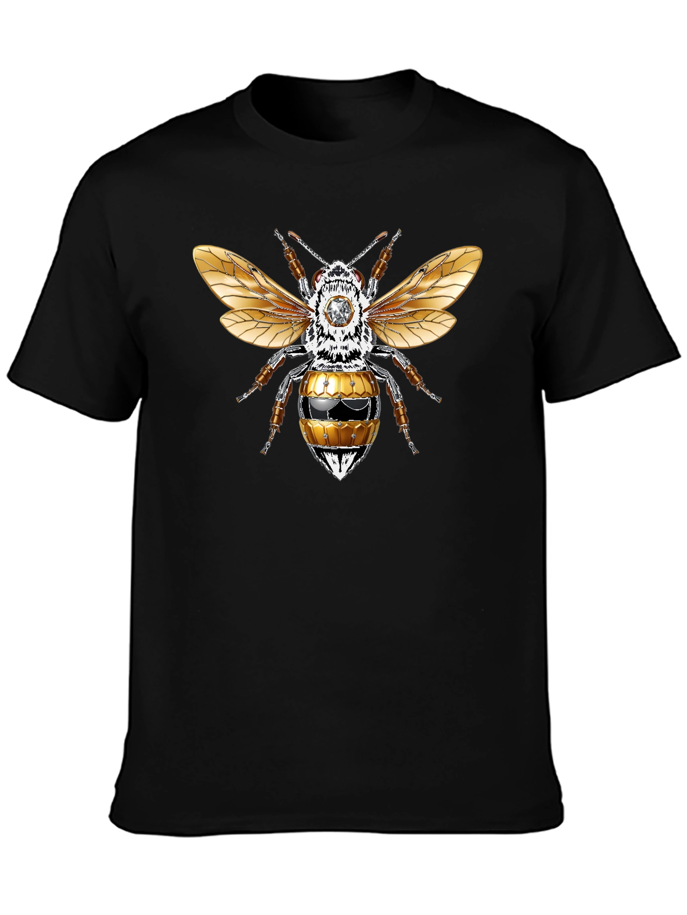Graphic Tee - Honey Bee Design Black T-Shirt